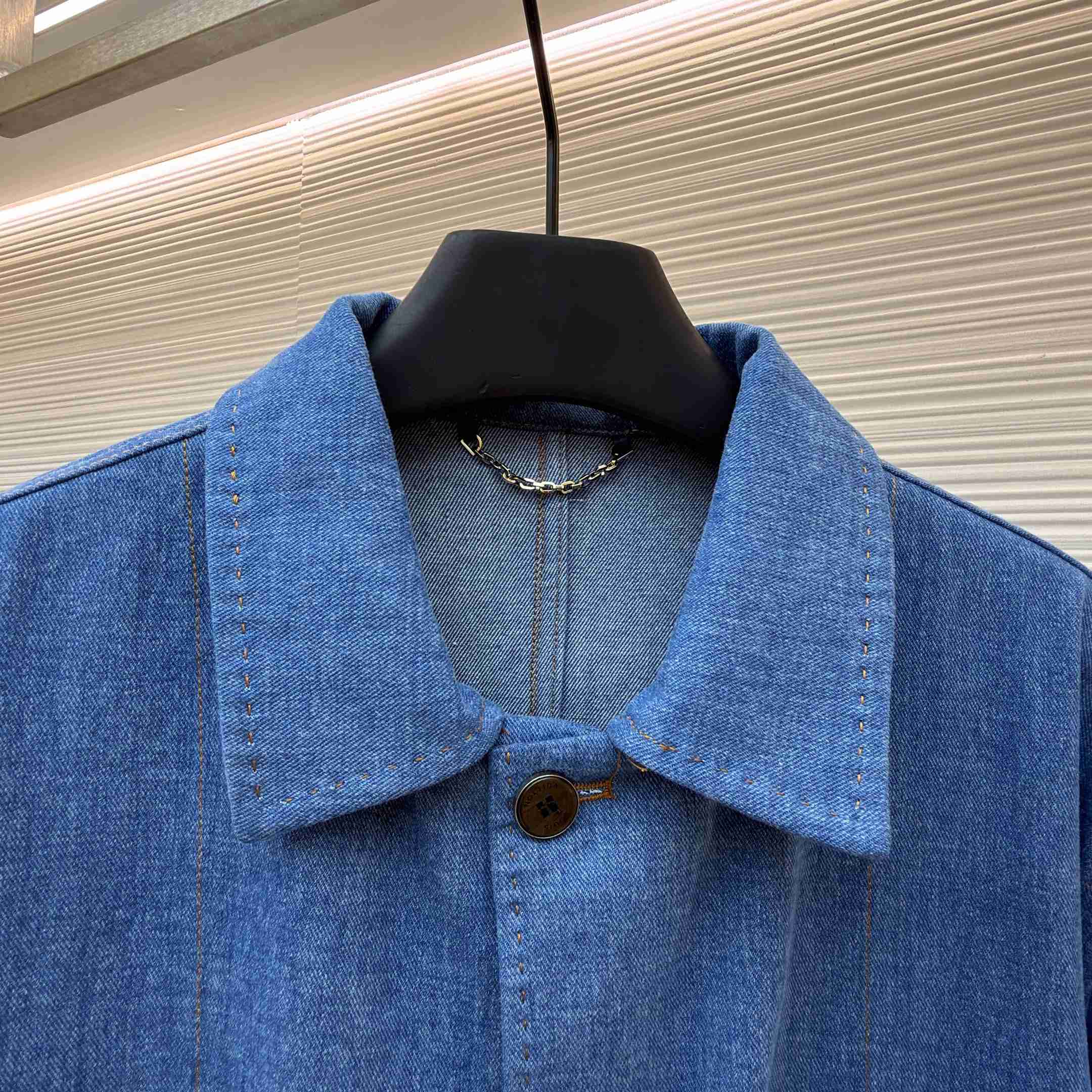 Louis Vuitton Silk-Blend Denim Workwear Jacket - DopestKickz