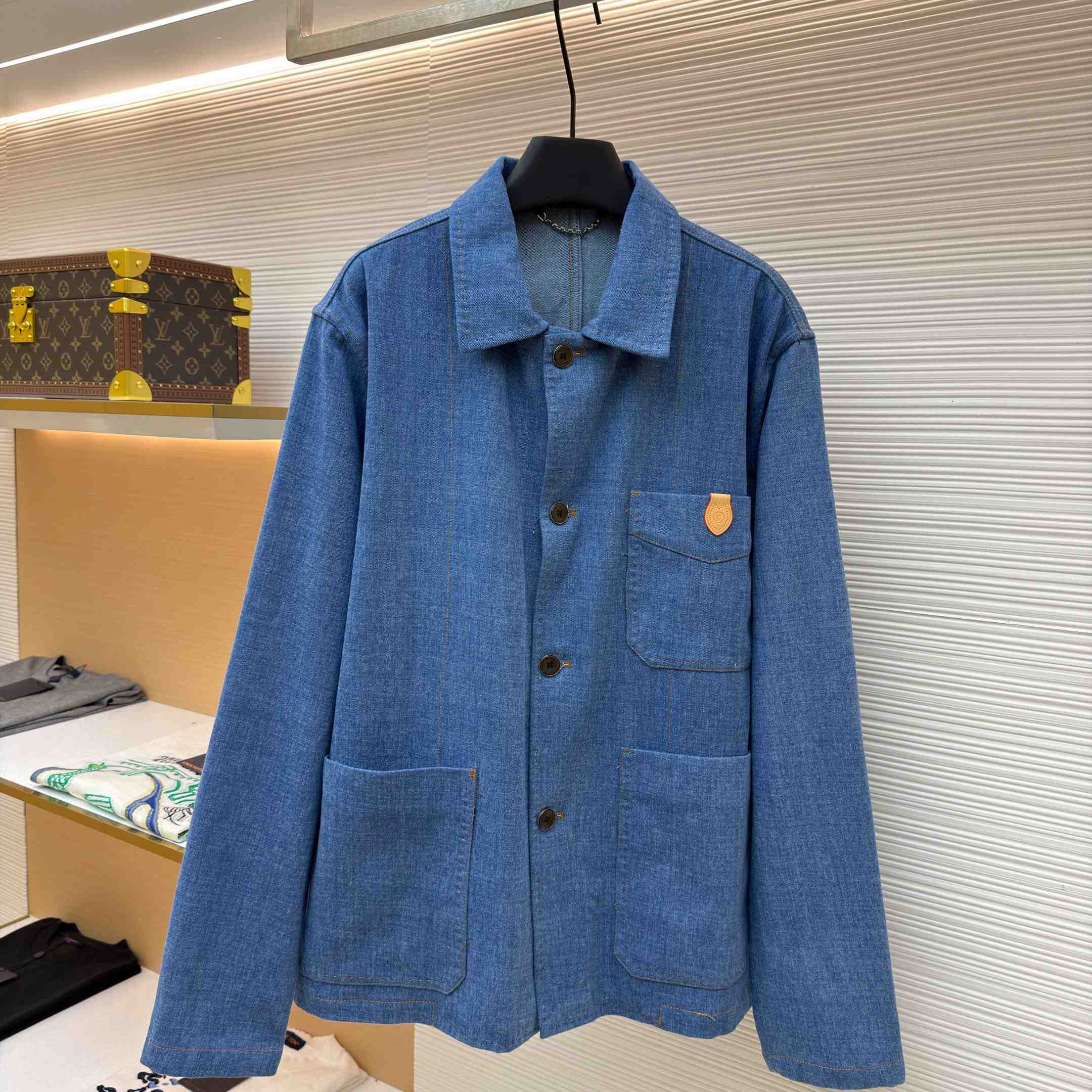 Louis Vuitton Silk-Blend Denim Workwear Jacket - DopestKickz