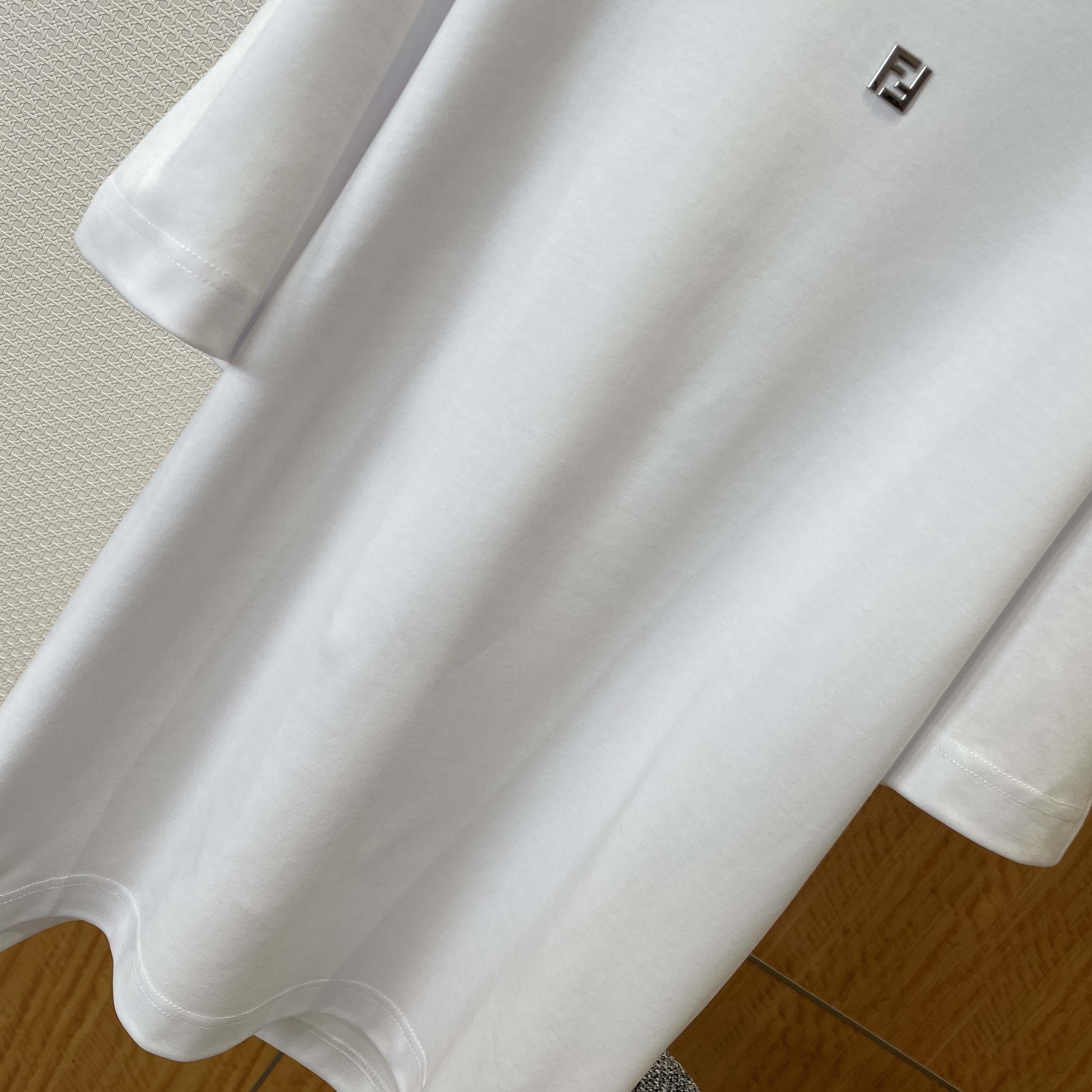 Fendi White Cotton T-shirt - DopestKickz