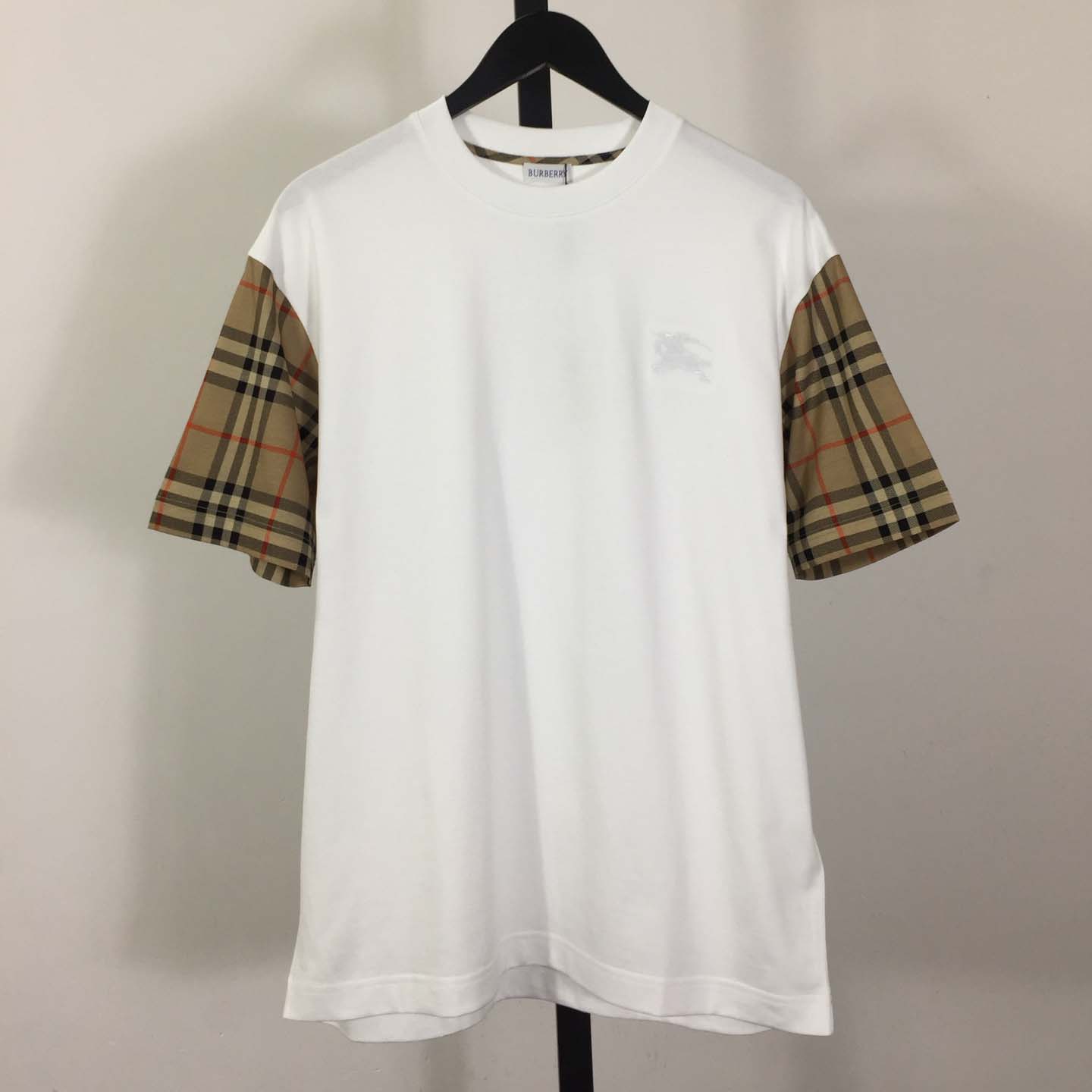 Burberry Vintage Check Sleeve Oversized T-Shirt 'White' - DopestKickz