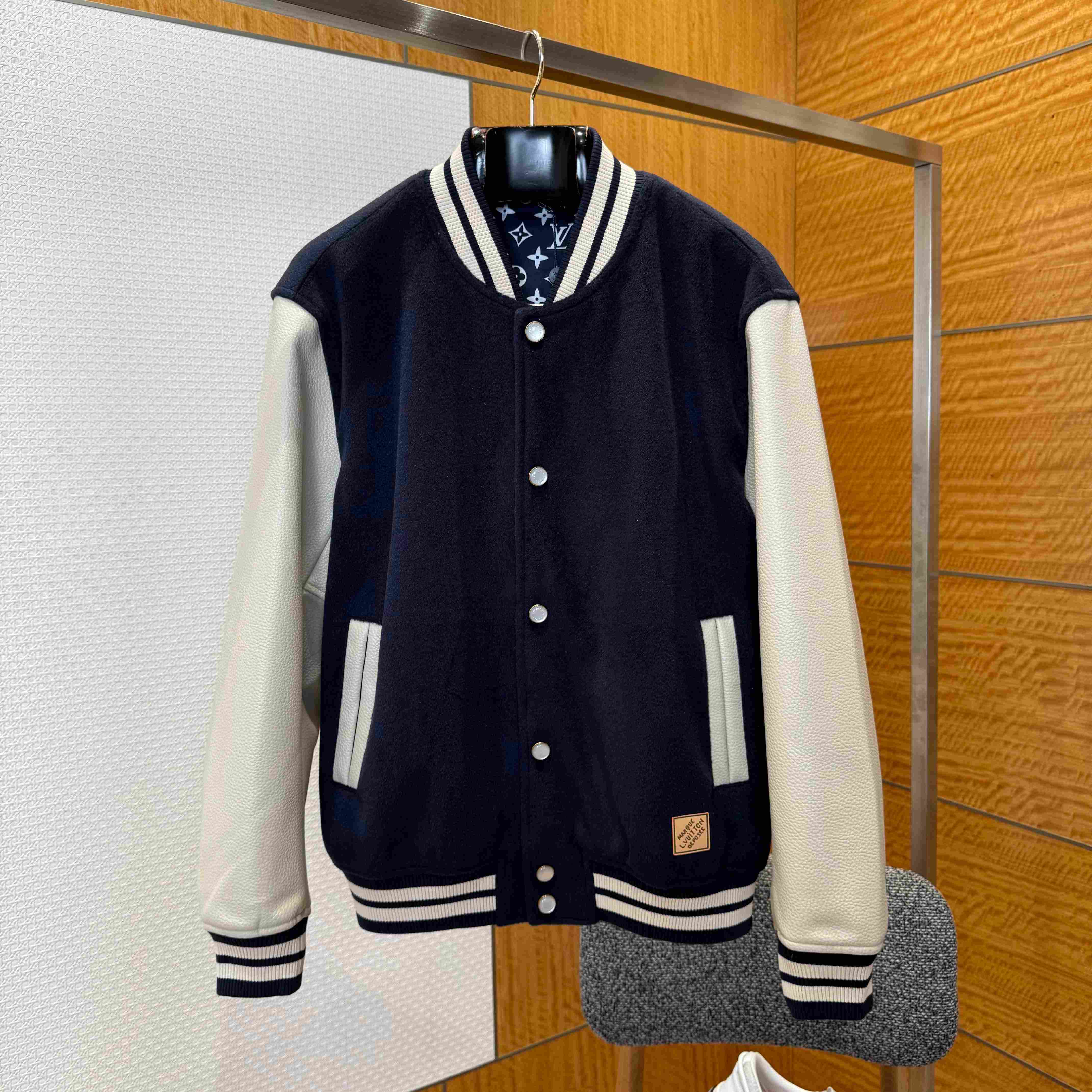 Louis Vuitton Leather Signature Varsity Jacket 1AILZC - DopestKickz