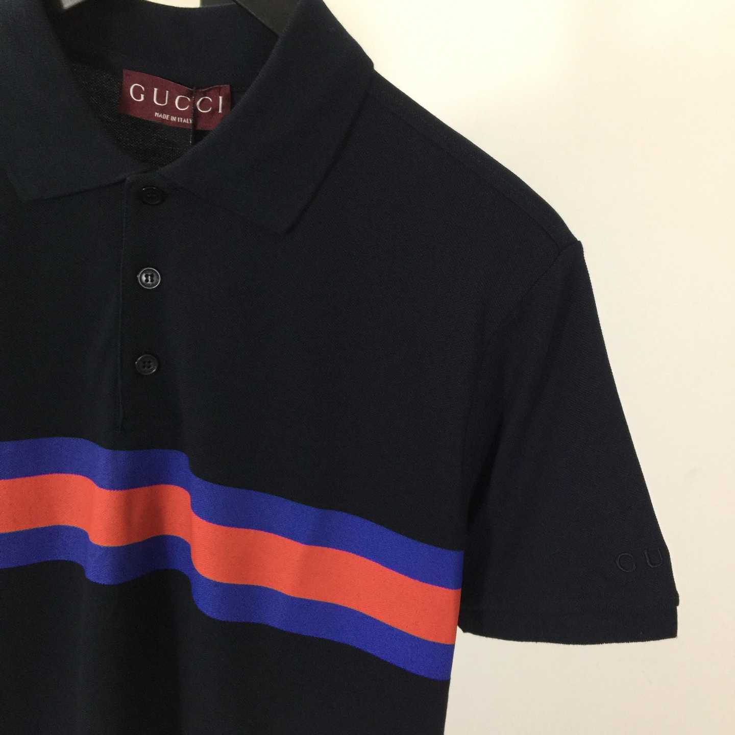 Gucci Cotton Piquet Polo Shirt With Web  - DopestKickz