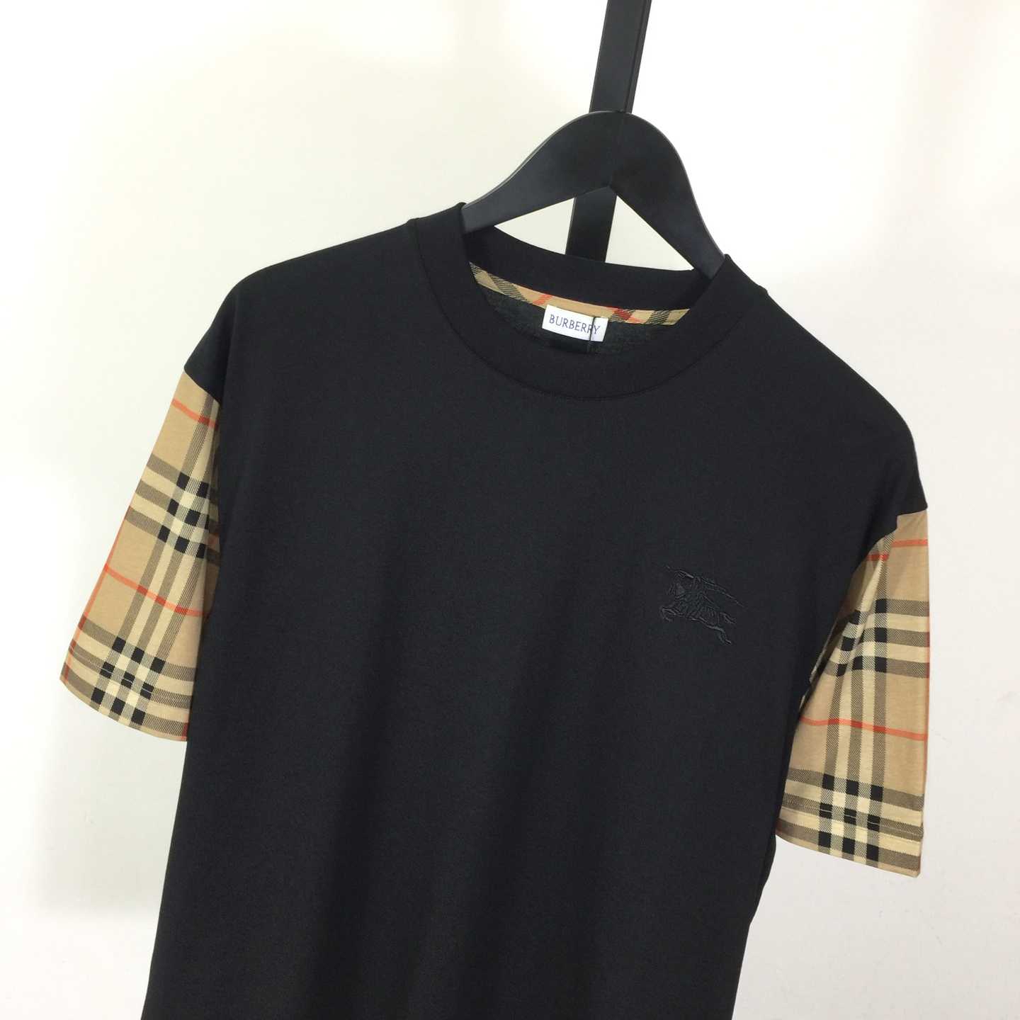Burberry Vintage Check Sleeve Oversized T-Shirt 'Black' - DopestKickz