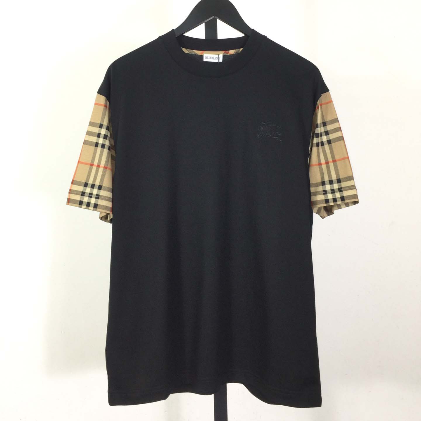 Burberry Vintage Check Sleeve Oversized T-Shirt 'Black' - DopestKickz