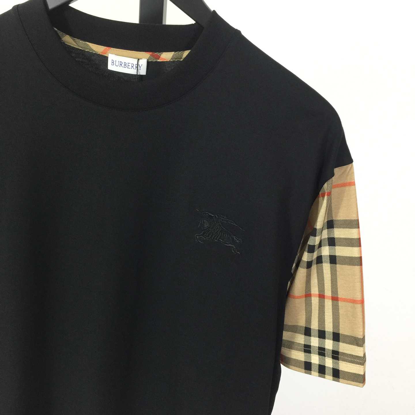Burberry Vintage Check Sleeve Oversized T-Shirt 'Black' - DopestKickz