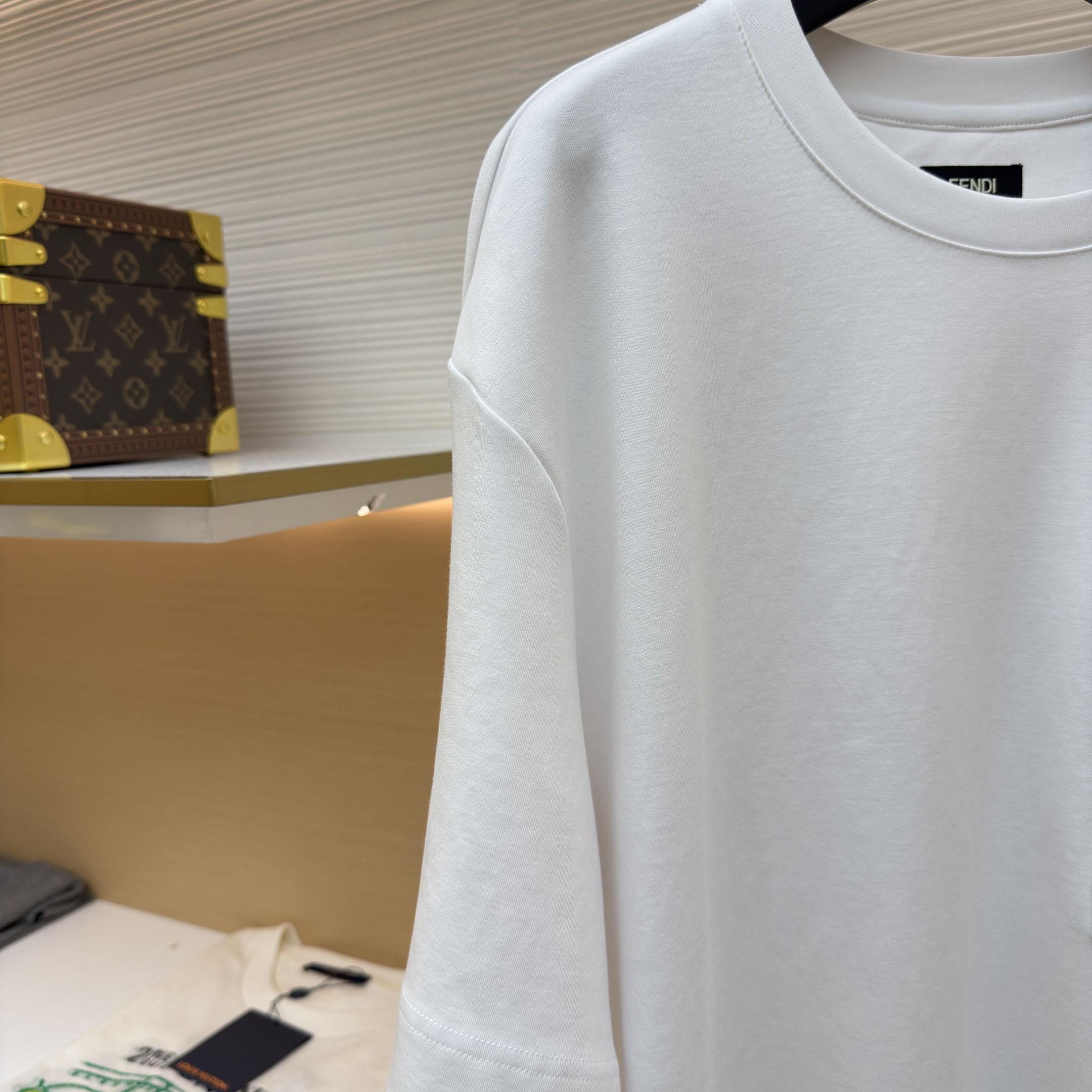 Fendi White Cotton T-shirt - DopestKickz