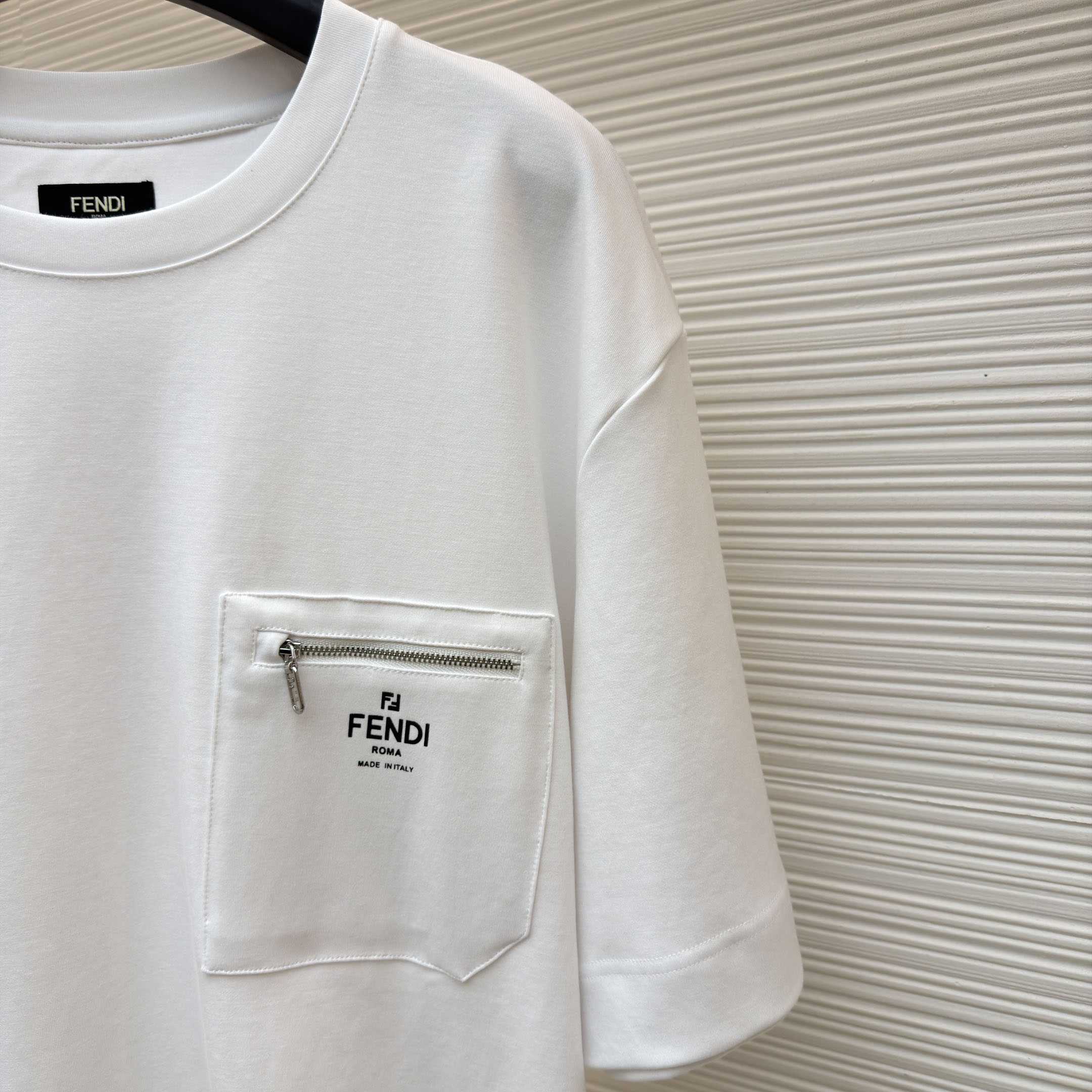 Fendi White Cotton T-shirt - DopestKickz