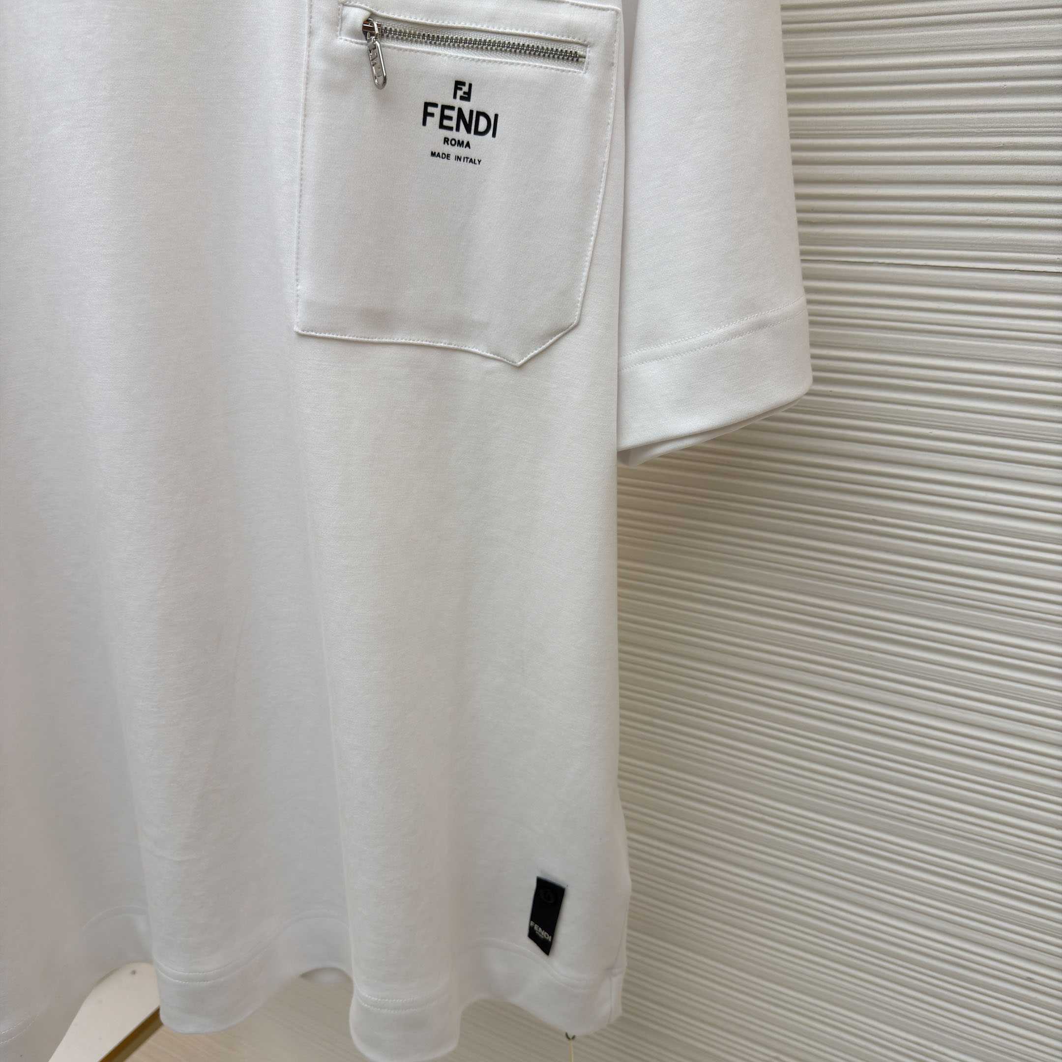 Fendi White Cotton T-shirt - DopestKickz