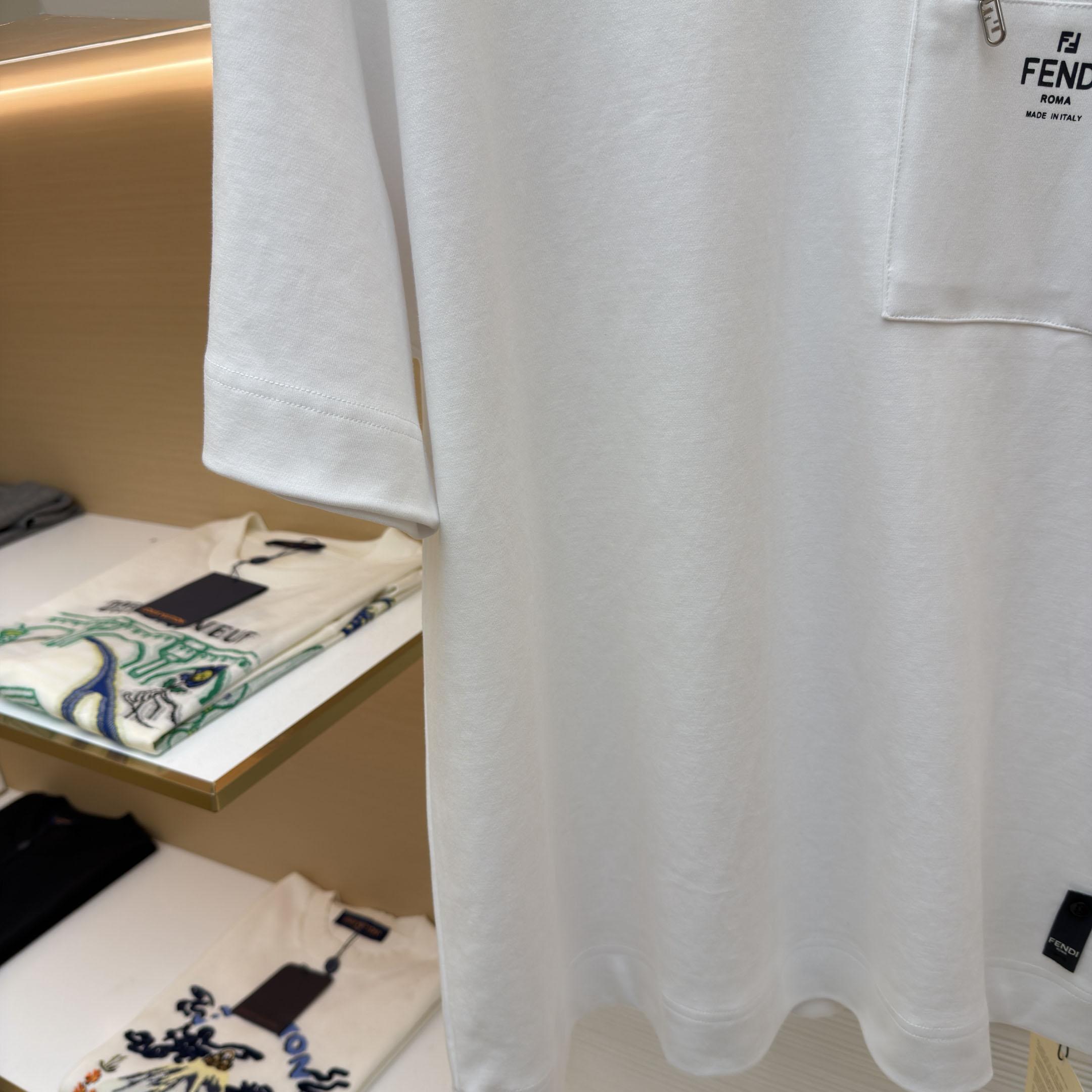 Fendi White Cotton T-shirt - DopestKickz