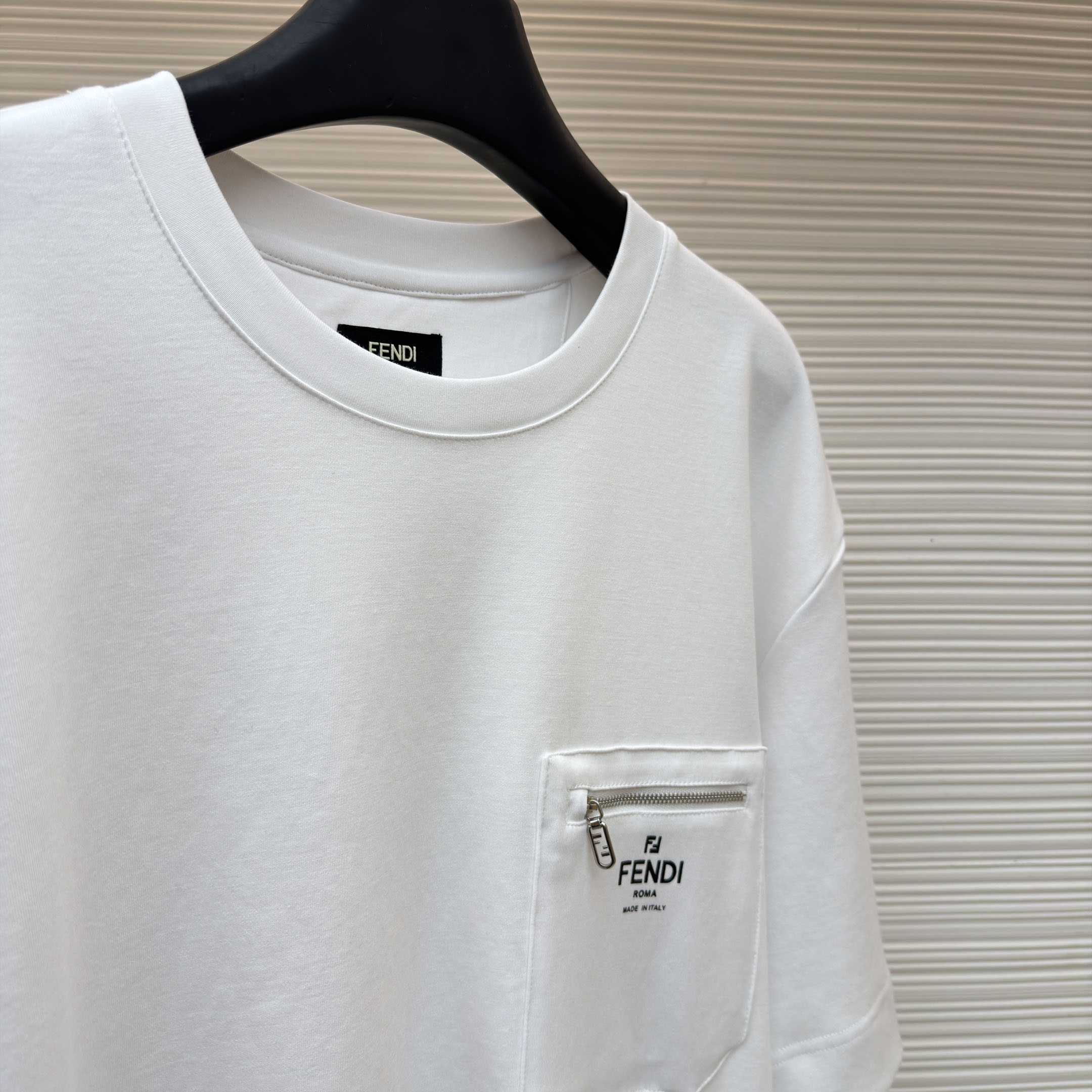 Fendi White Cotton T-shirt - DopestKickz