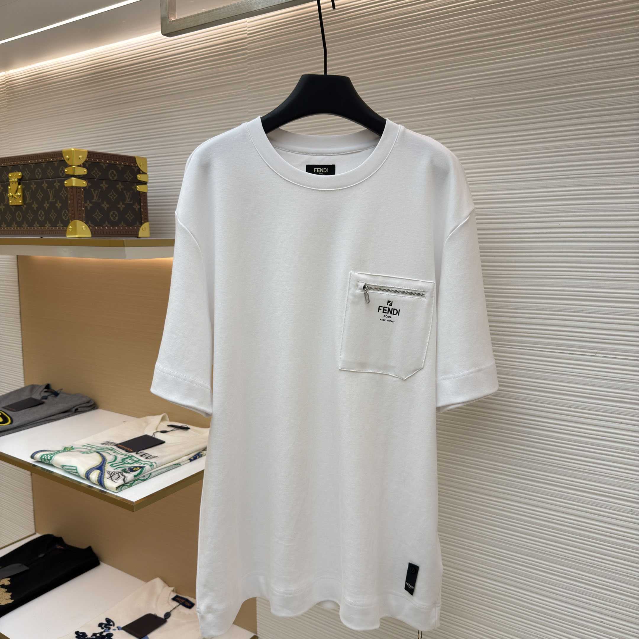 Fendi White Cotton T-shirt - DopestKickz