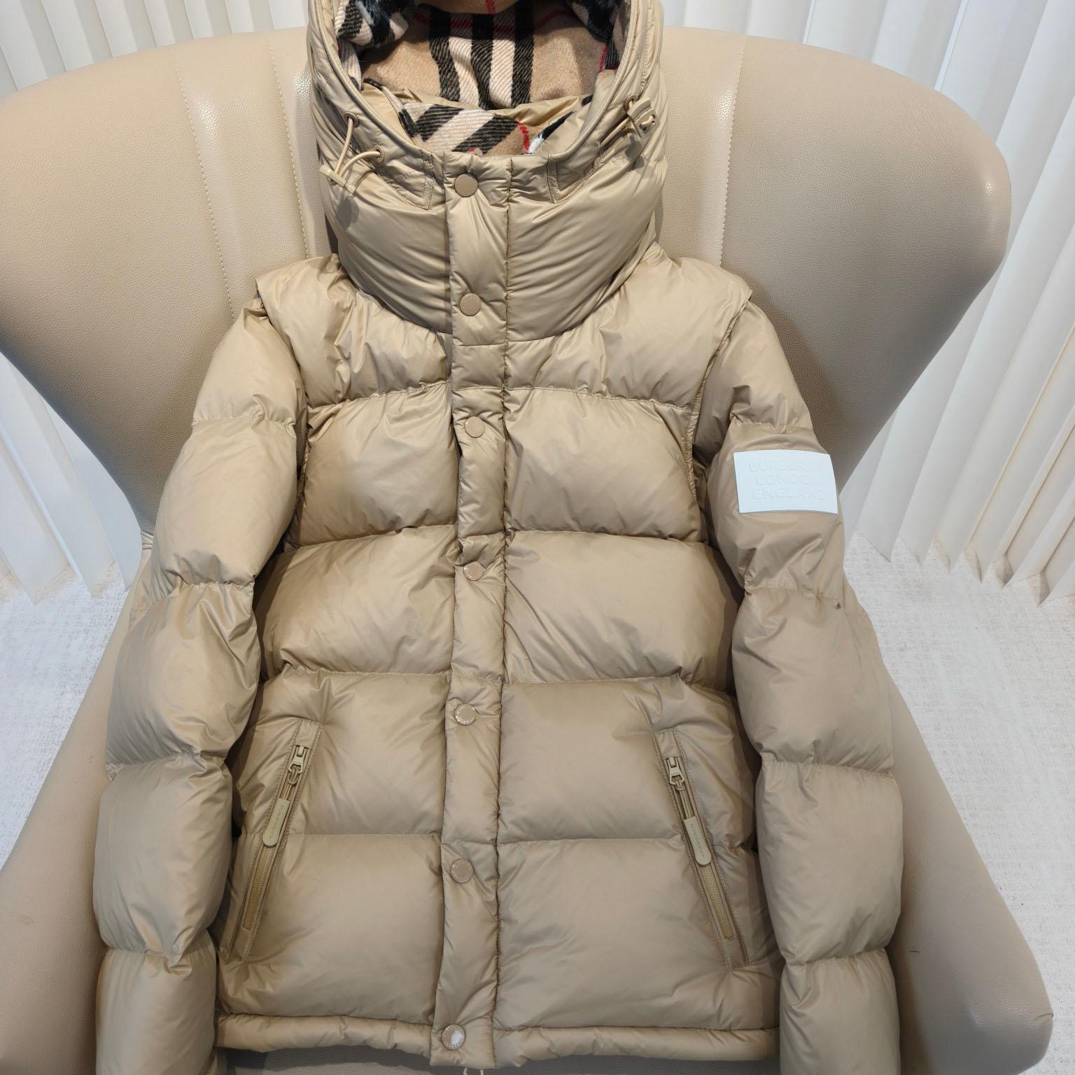 Burberry Detachable Sleeve Hooded Puffer Jacket - DopestKickz