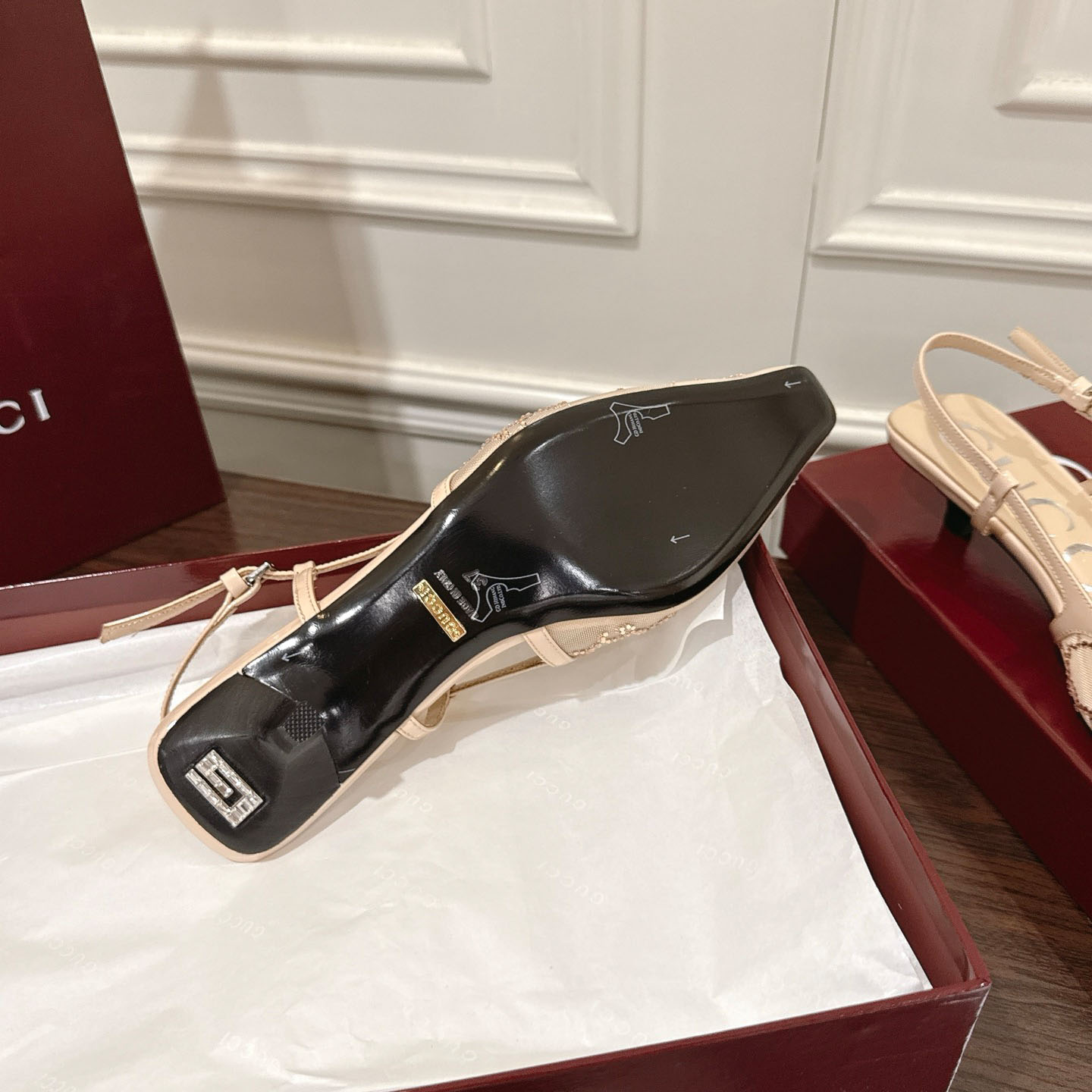 Gucci Women's GG Crystal Slingback Pump - DopestKickz