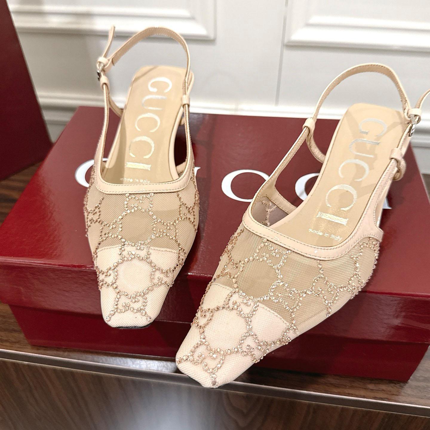 Gucci Women's GG Crystal Slingback Pump - DopestKickz