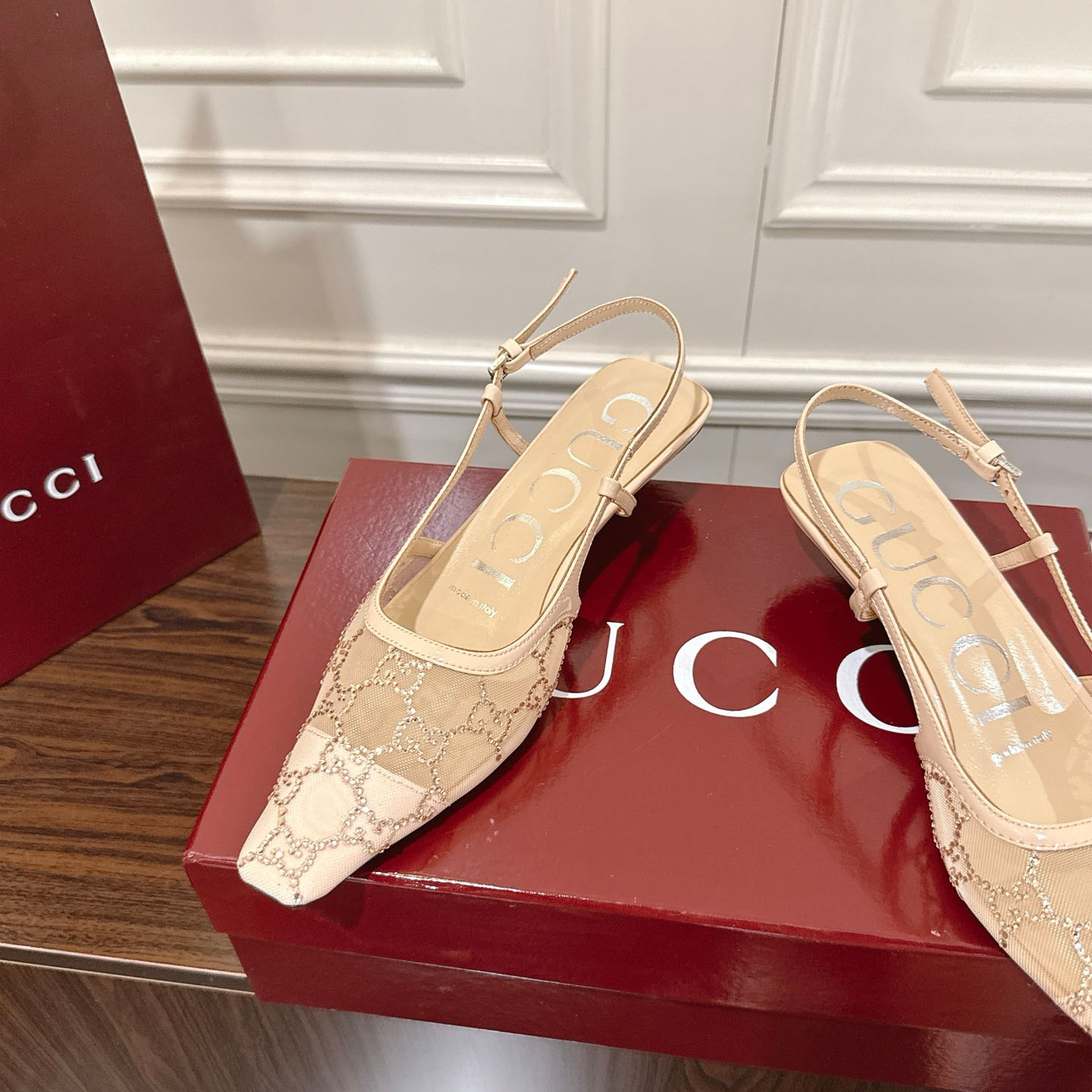 Gucci Women's GG Crystal Slingback Pump - DopestKickz