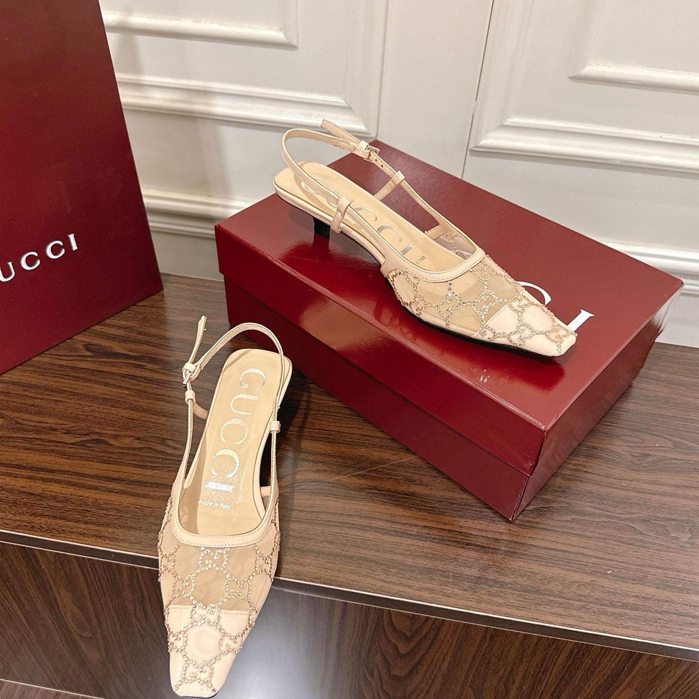 Gucci Women's GG Crystal Slingback Pump - DopestKickz