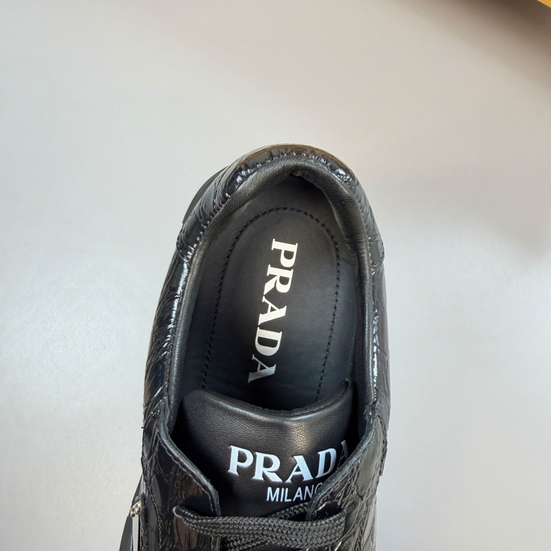 Prada Prax 01 Crocodile Leather Sneakers - DopestKickz