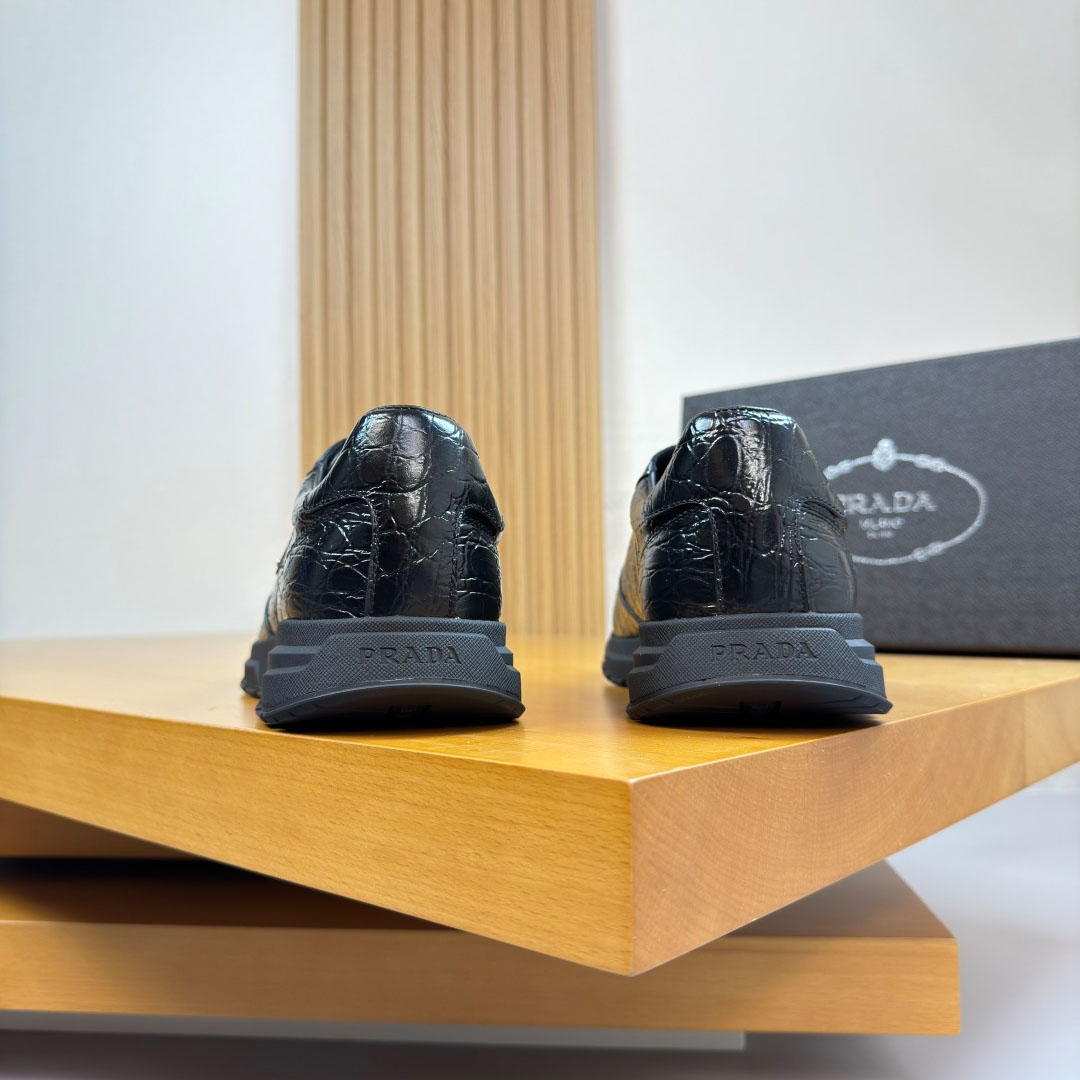 Prada Prax 01 Crocodile Leather Sneakers - DopestKickz