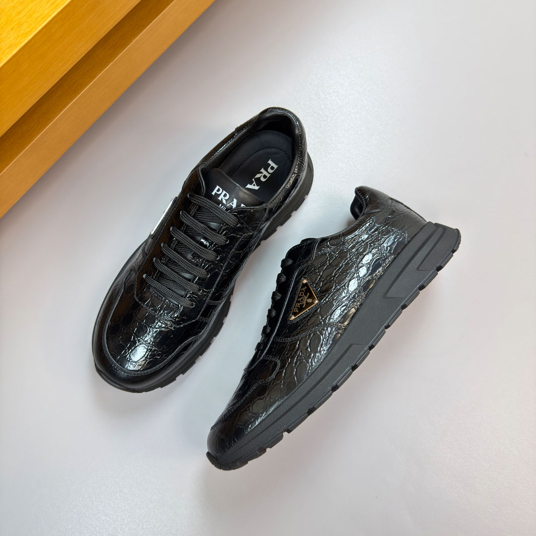 Prada Prax 01 Crocodile Leather Sneakers - DopestKickz
