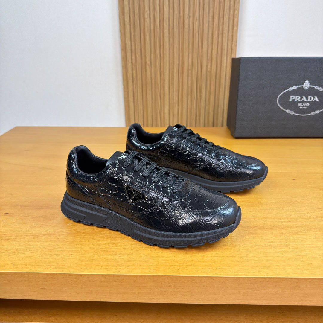 Prada Prax 01 Crocodile Leather Sneakers - DopestKickz
