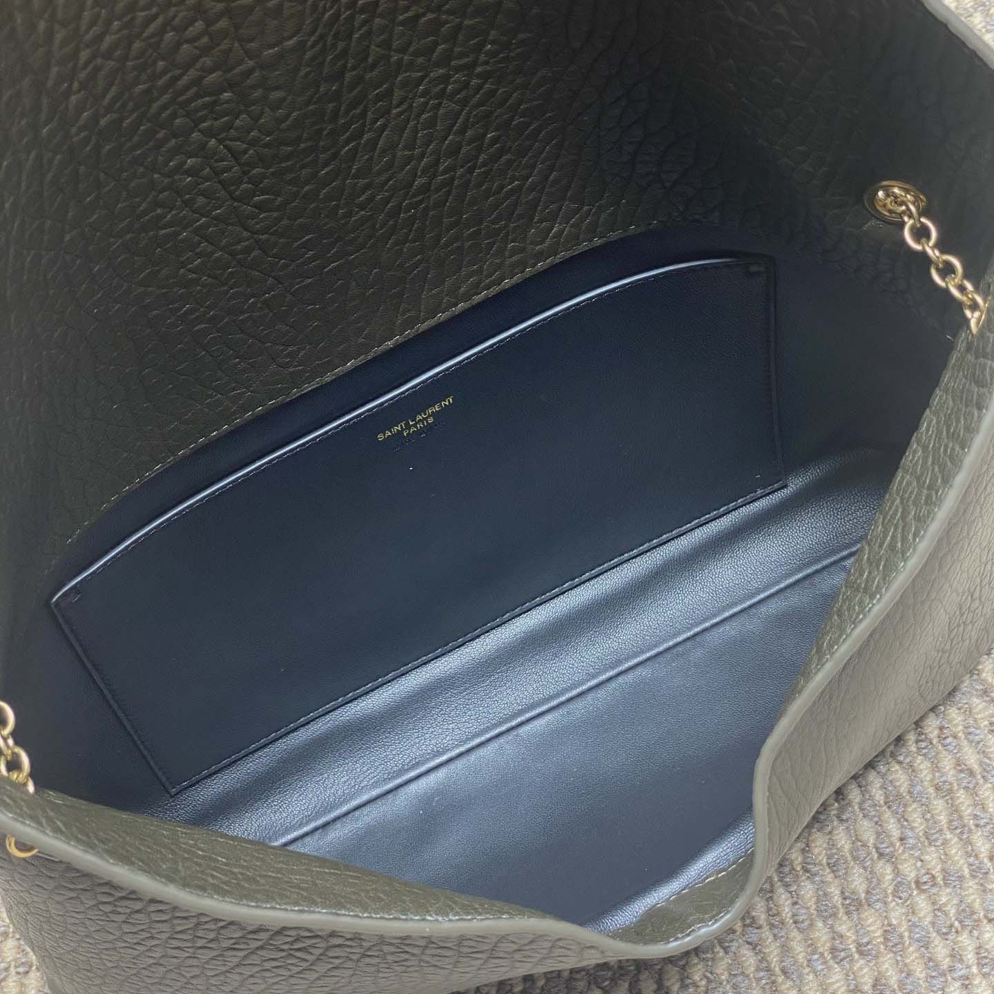 Saint Laurent Cassandre Large Pouch On Chain In Lambskin - DopestKickz