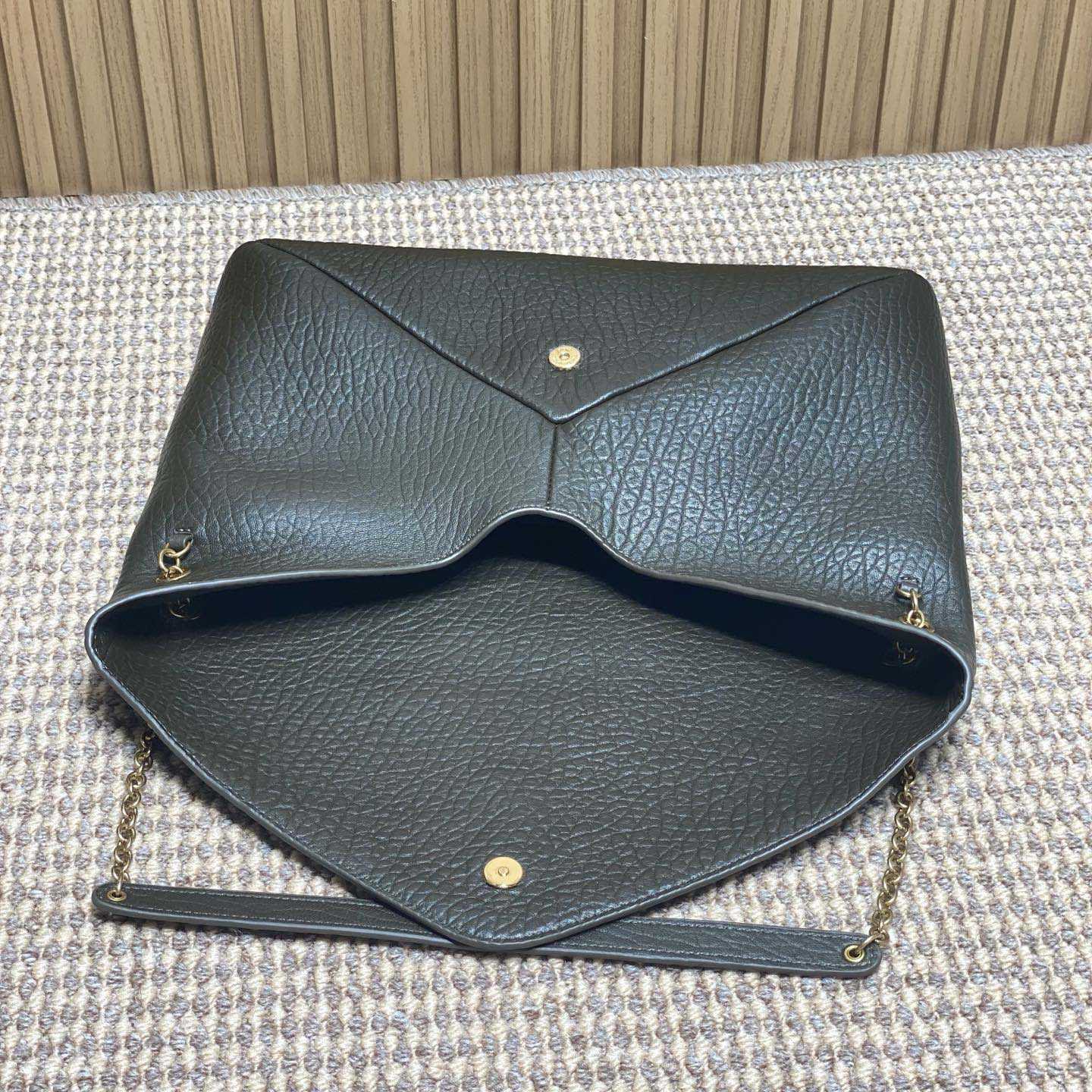 Saint Laurent Cassandre Large Pouch On Chain In Lambskin - DopestKickz