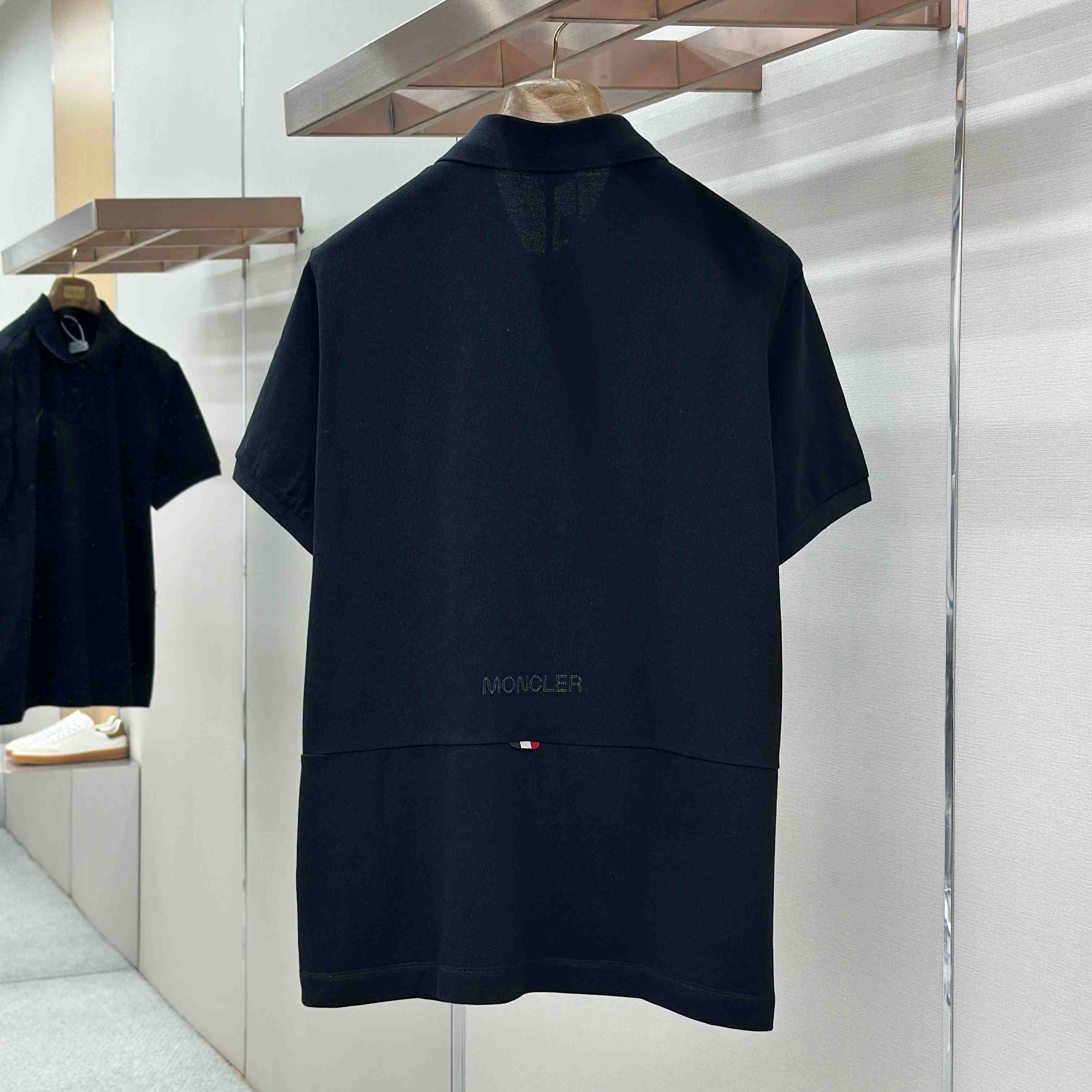 Moncler Logo Patch Cotton Piquet Polo Shirt - DopestKickz