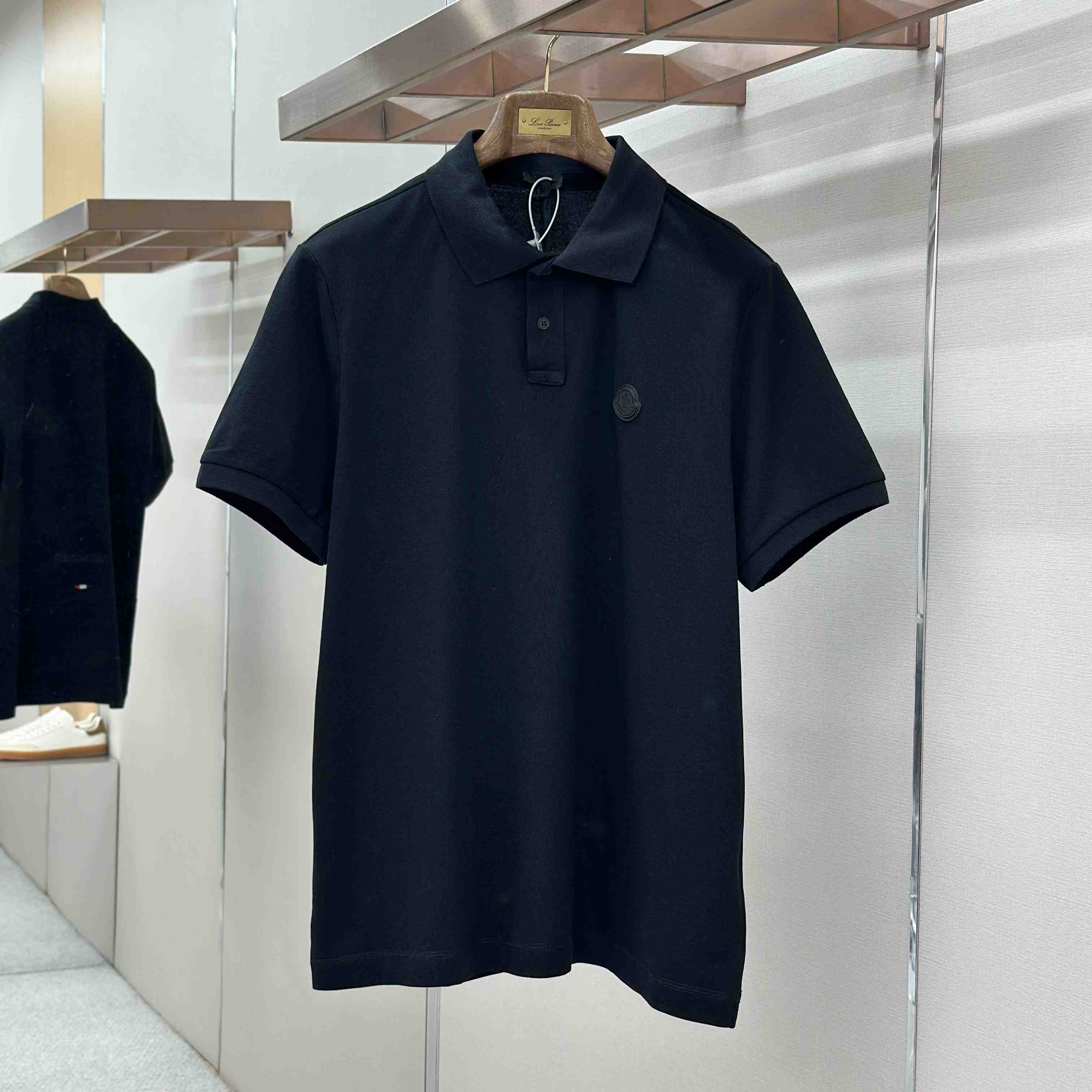 Moncler Logo Patch Cotton Piquet Polo Shirt - DopestKickz