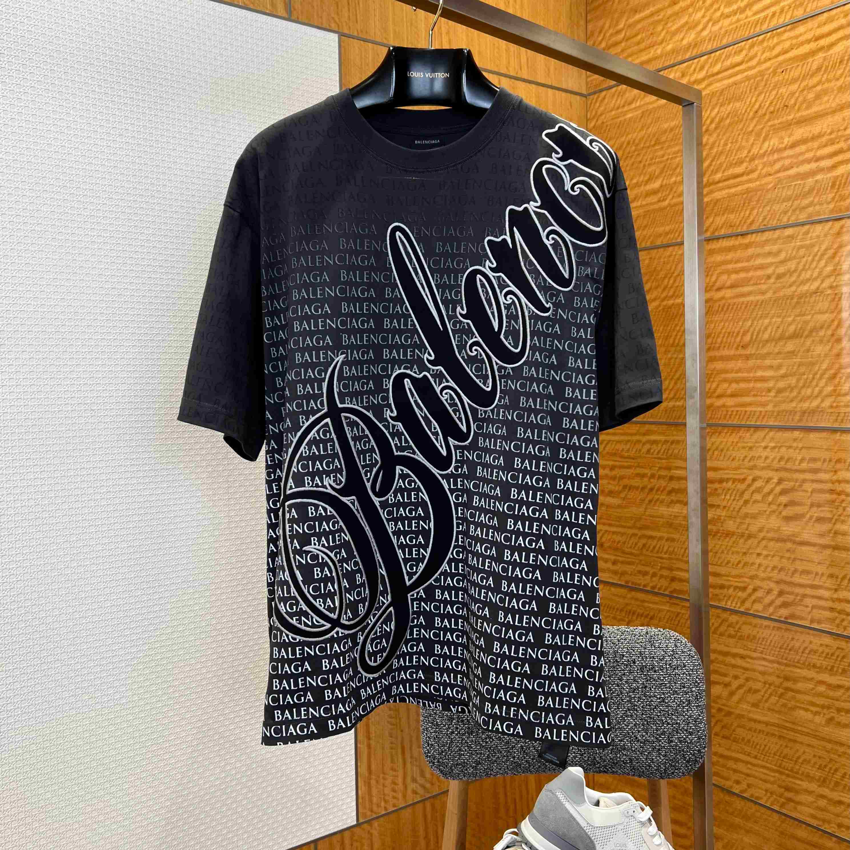 Balenciaga Big B Medium Fit T-shirt in Black/White - DopestKickz