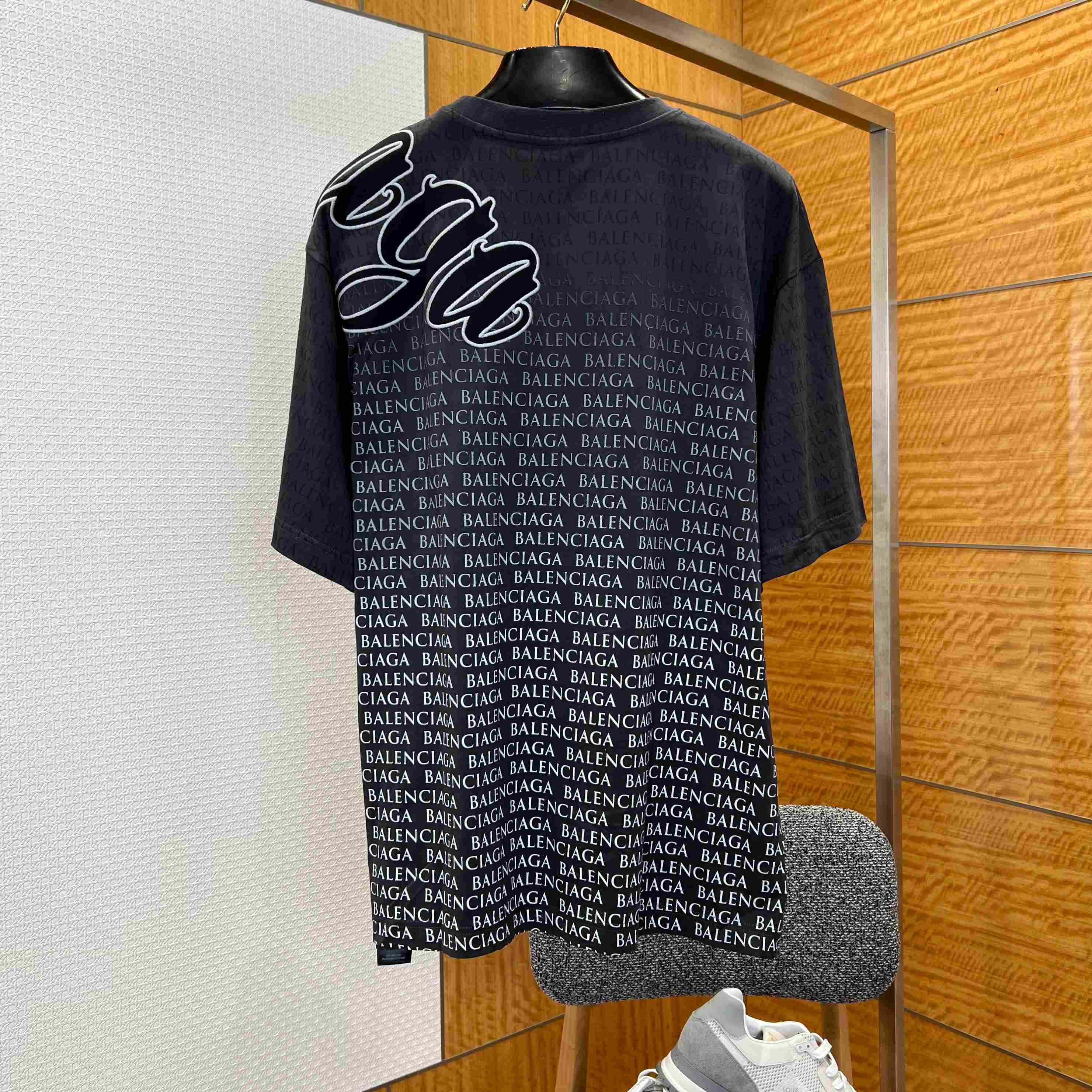 Balenciaga Big B Medium Fit T-shirt in Black/White - DopestKickz