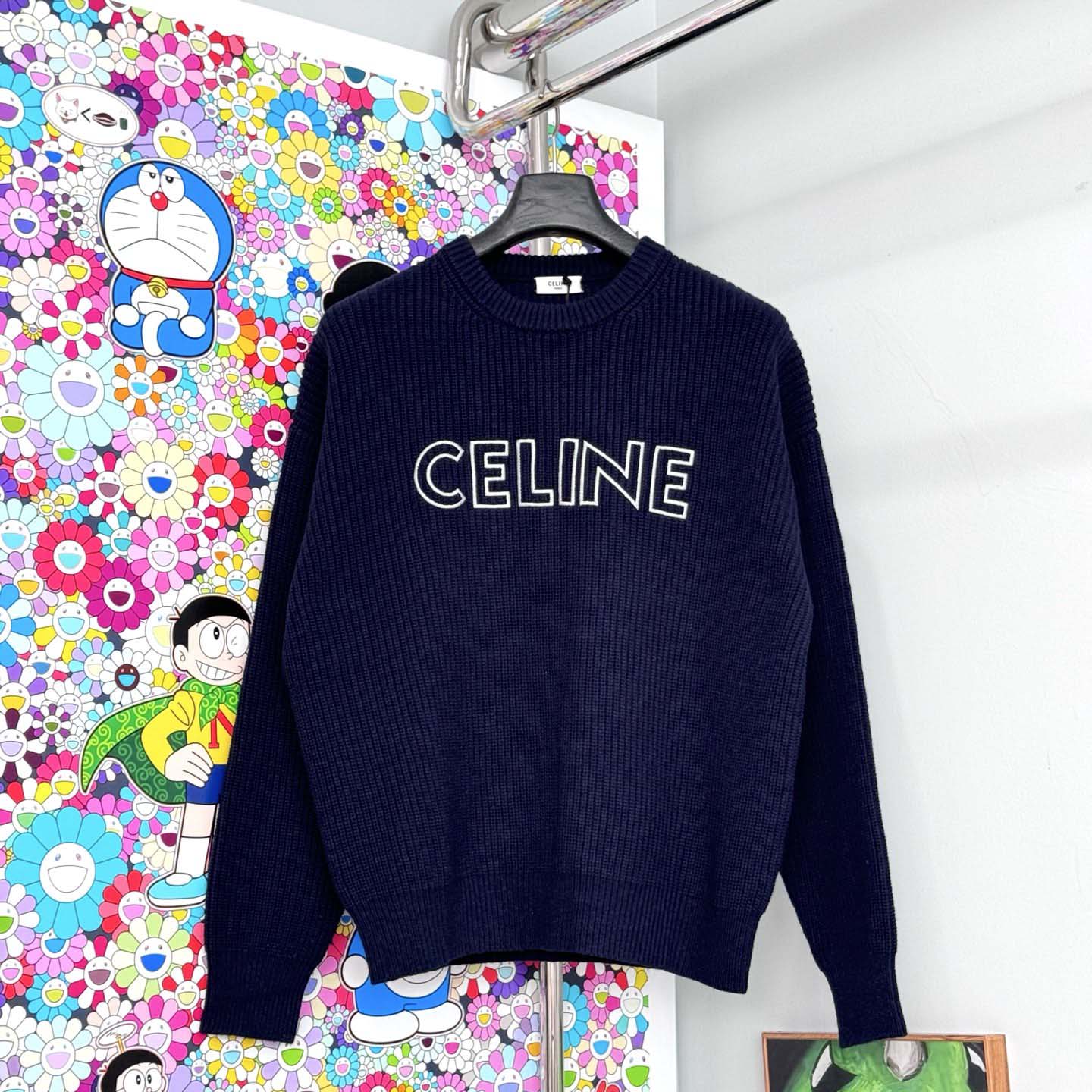 Celine Oversized Crew Neck Sweater In Wool - DopestKickz
