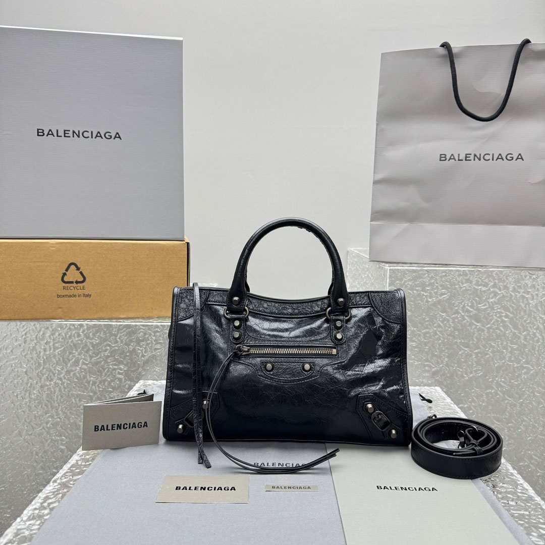 Balenciaga Le City Bag Small In Black - DopestKickz