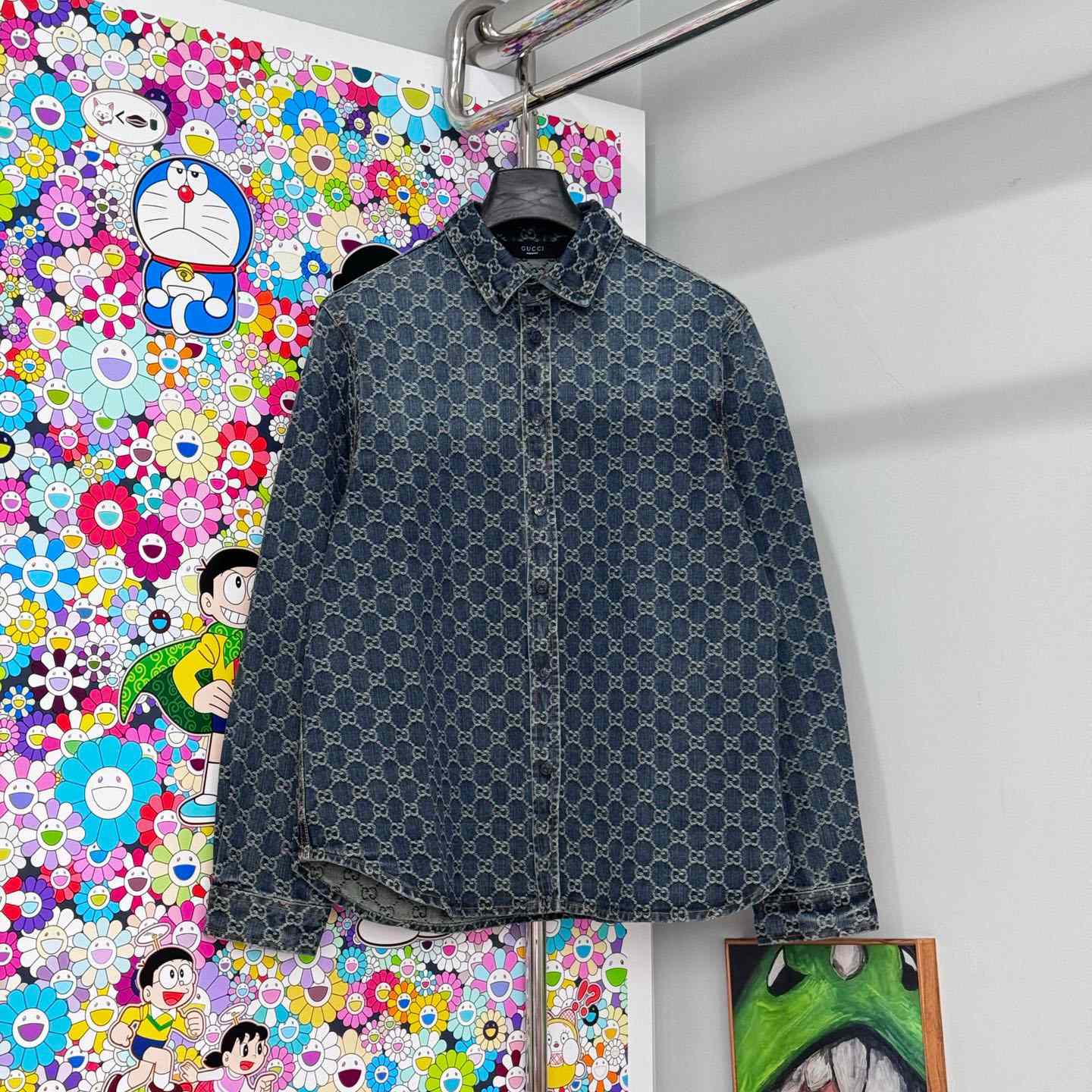 Gucci GG Cotton Denim Jacquard Shirt - DopestKickz