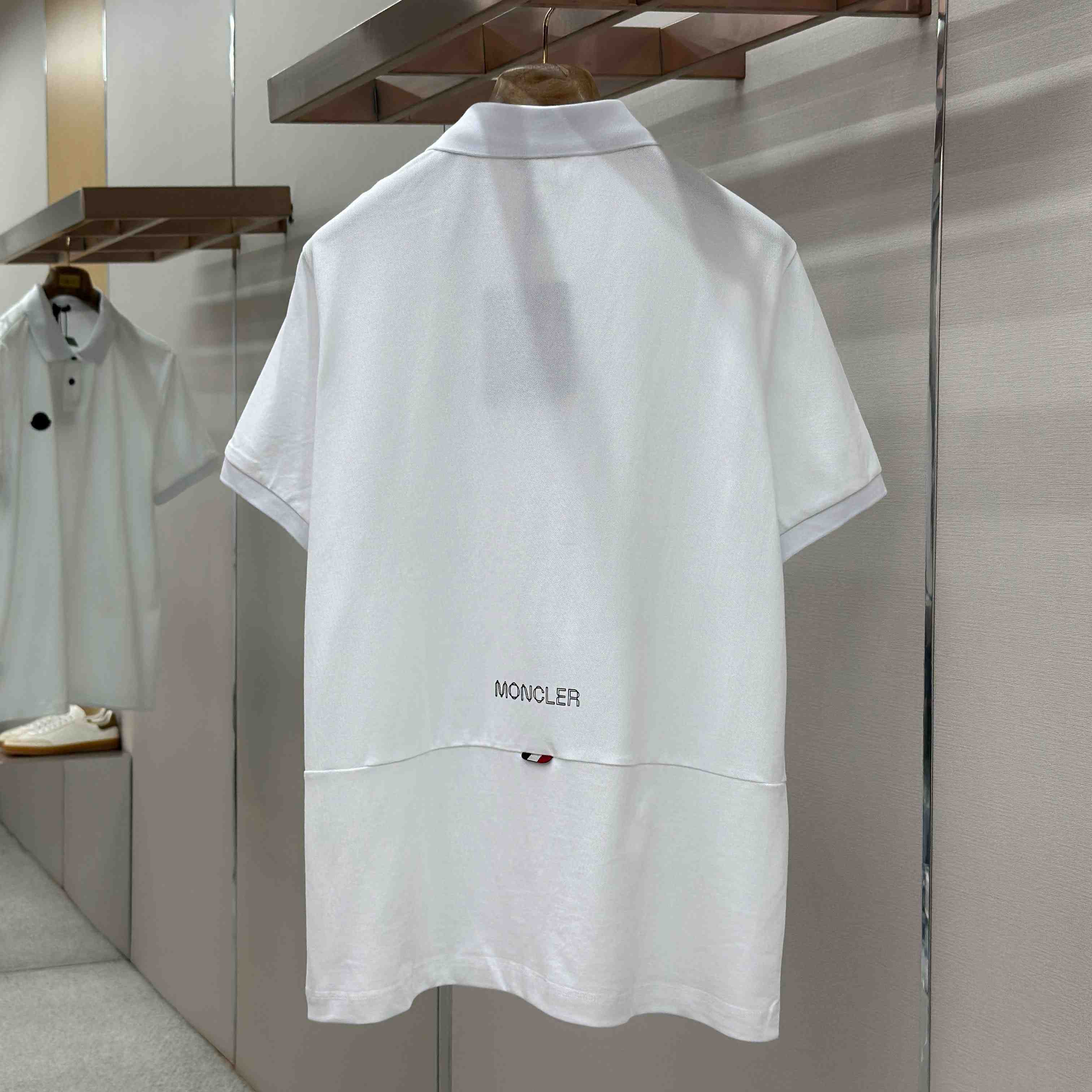 Moncler Logo Patch Cotton Piquet Polo Shirt - DopestKickz