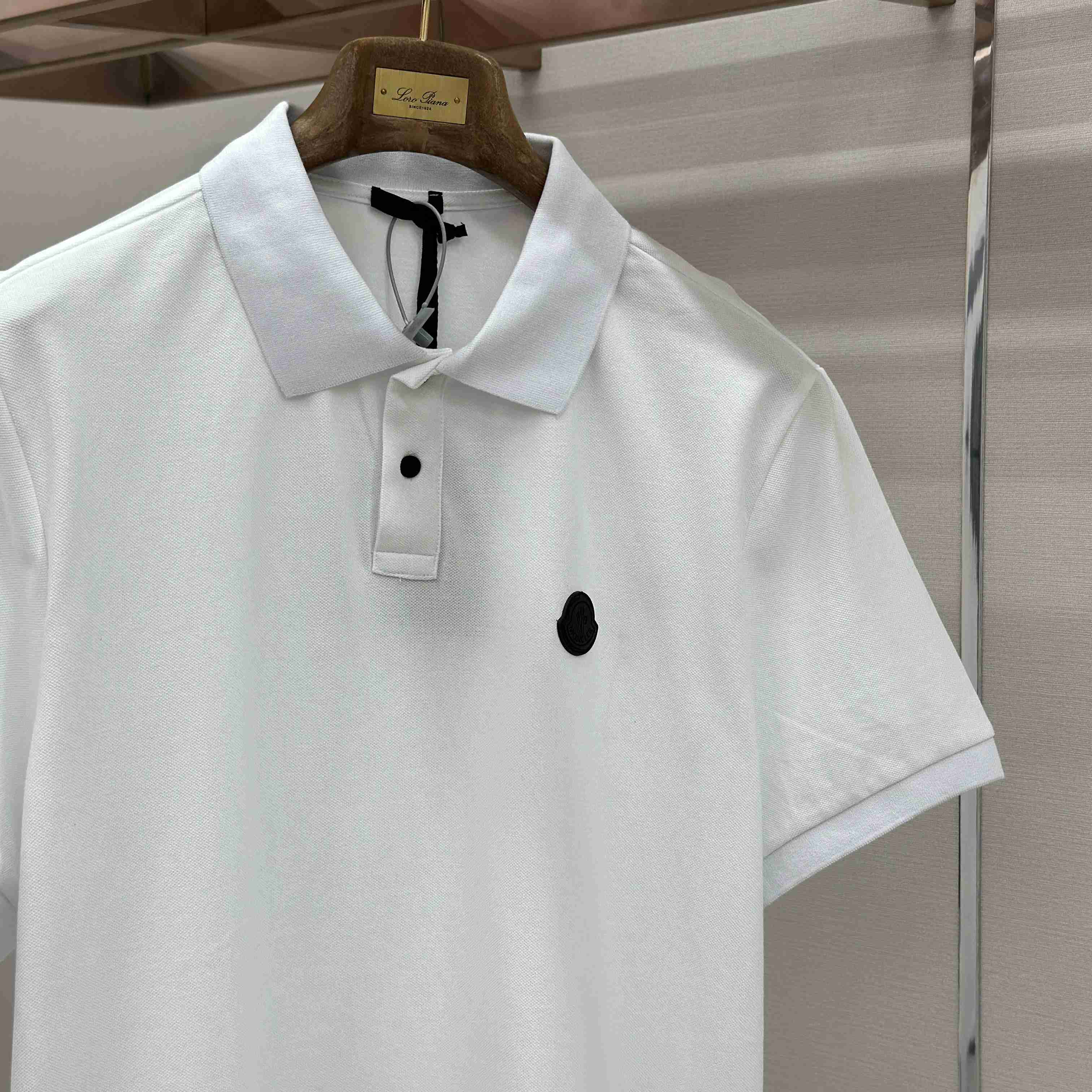 Moncler Logo Patch Cotton Piquet Polo Shirt - DopestKickz