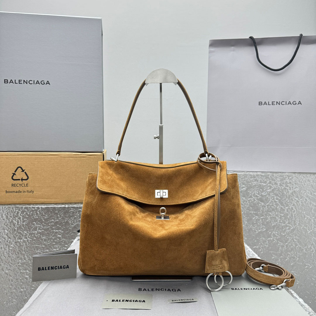 Balenciaga  Rodeo Handbag Medium In Camel - DopestKickz