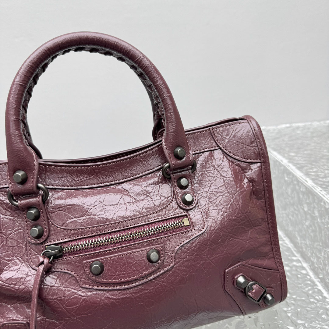 Balenciaga   Le City Bag Small In Dark Burgundy - DopestKickz