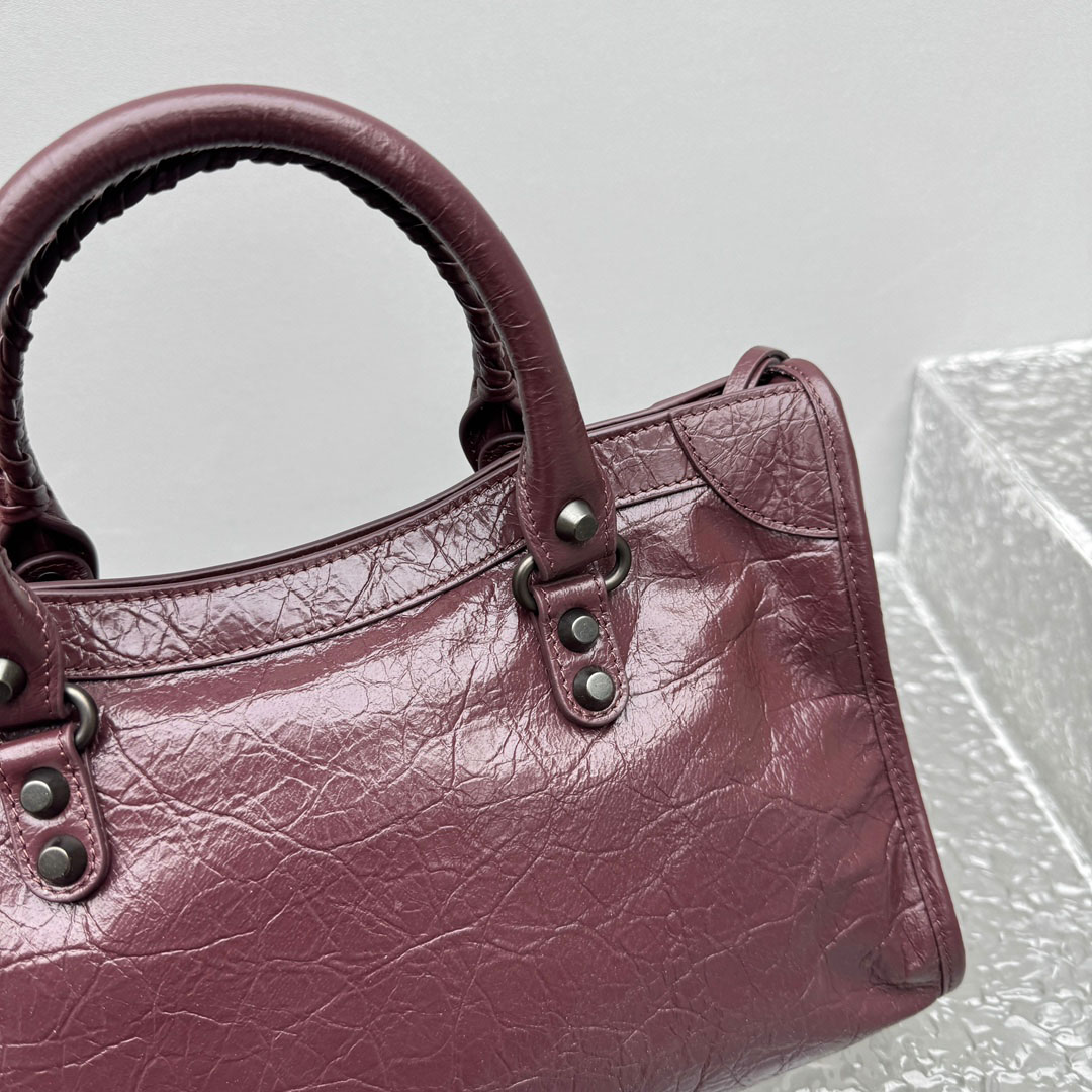 Balenciaga   Le City Bag Small In Dark Burgundy - DopestKickz