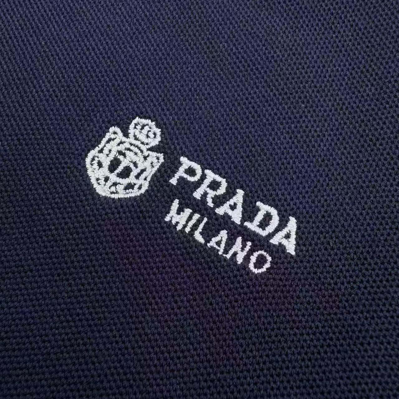 Prada Logo-appliqué Polo Shirt - DopestKickz