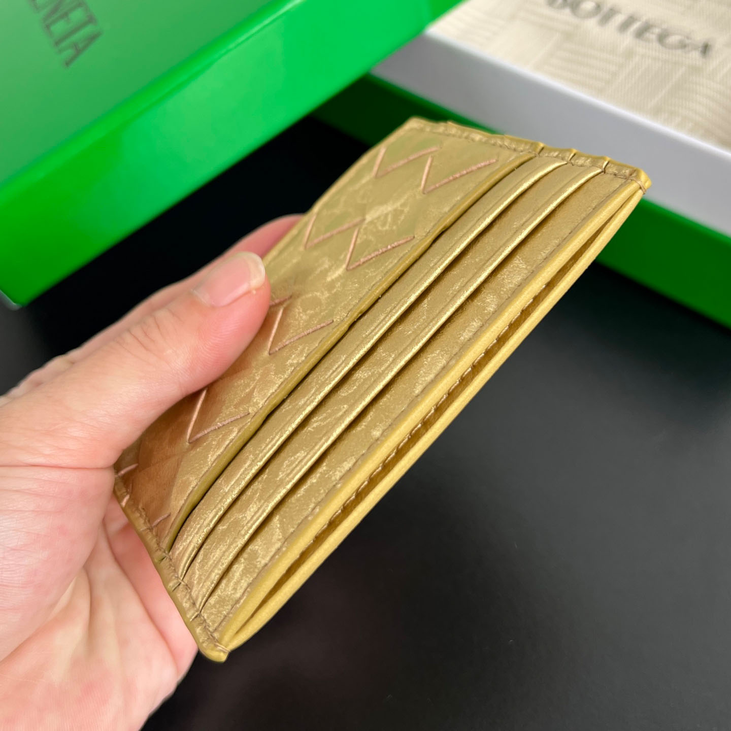 Bottega Veneta Intrecciato Credit Card Case - DopestKickz