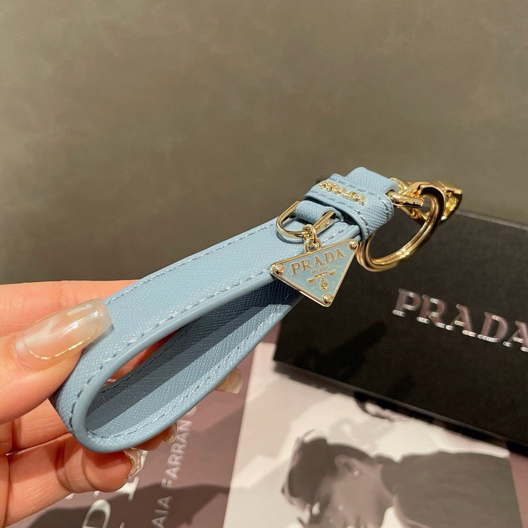 Prada Saffiano Leather Keychain - DopestKickz