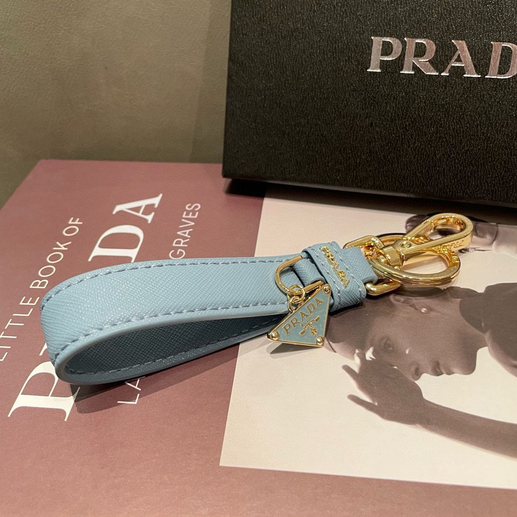 Prada Saffiano Leather Keychain - DopestKickz