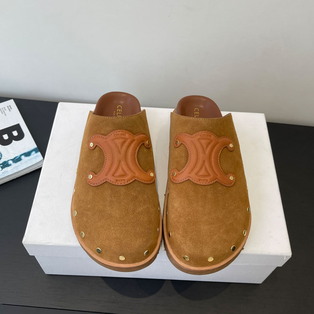 CELINE PITEA CLOG IN Suede Calfskin - DopestKickz