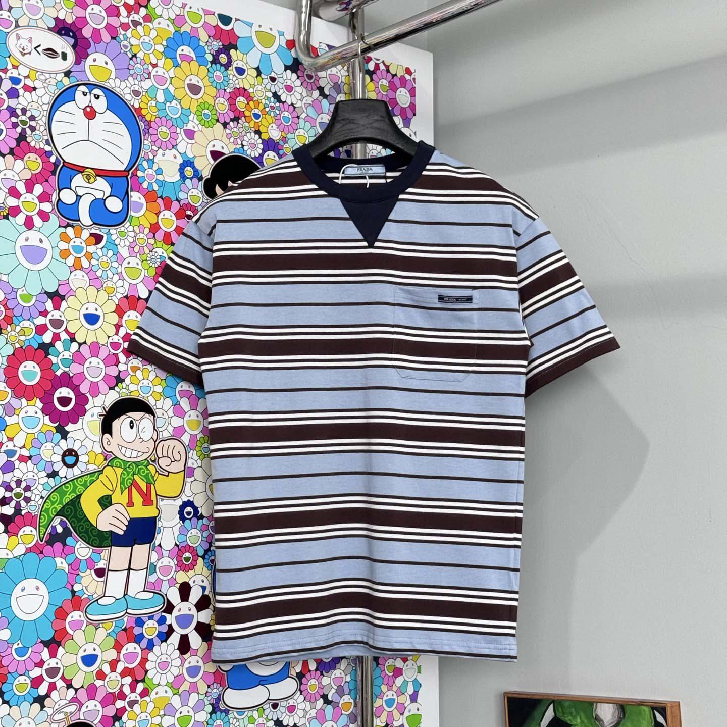 Prada Oversized Striped Jersey T-shirt - DopestKickz