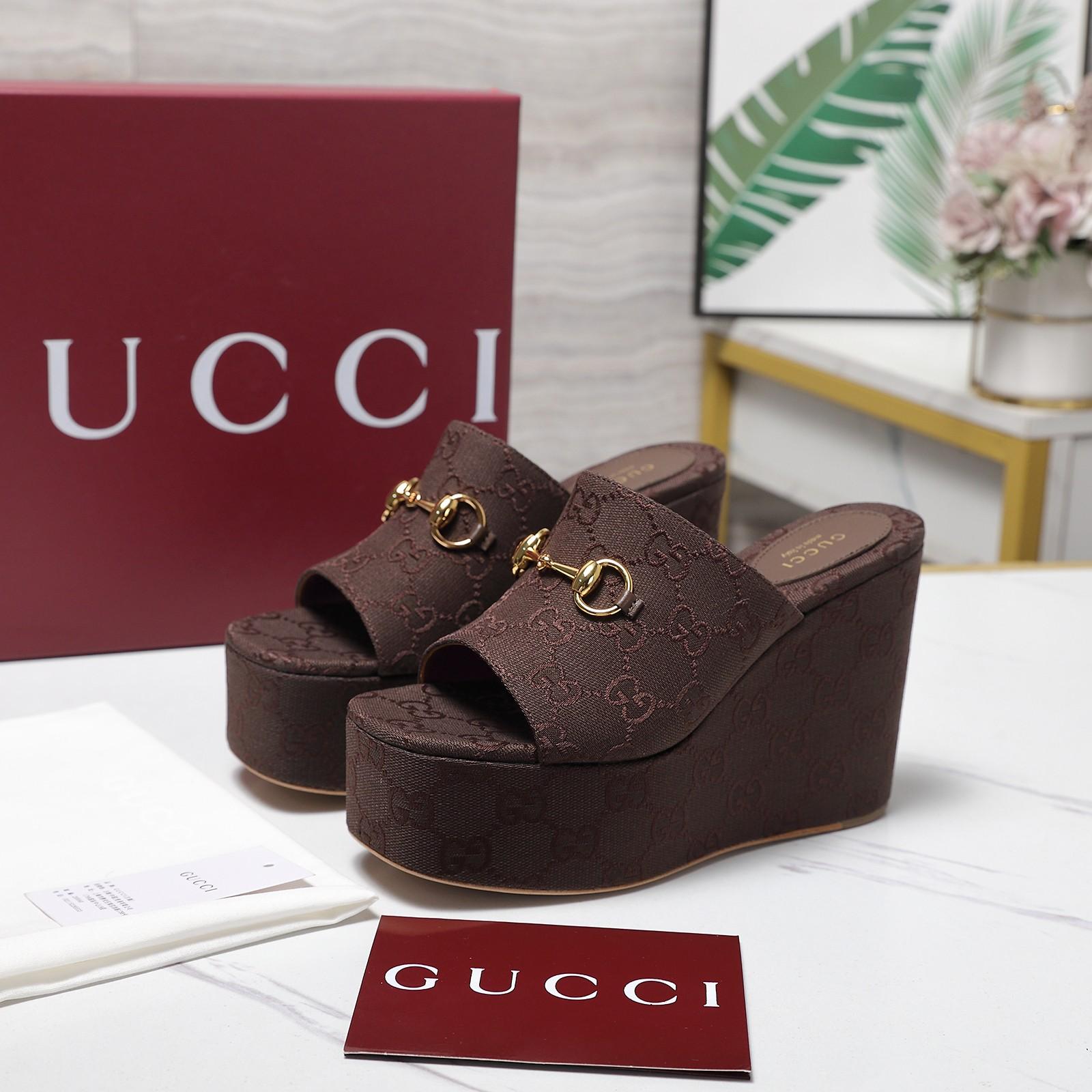 Gucci Wedge Sandal With Horsebit - DopestKickz