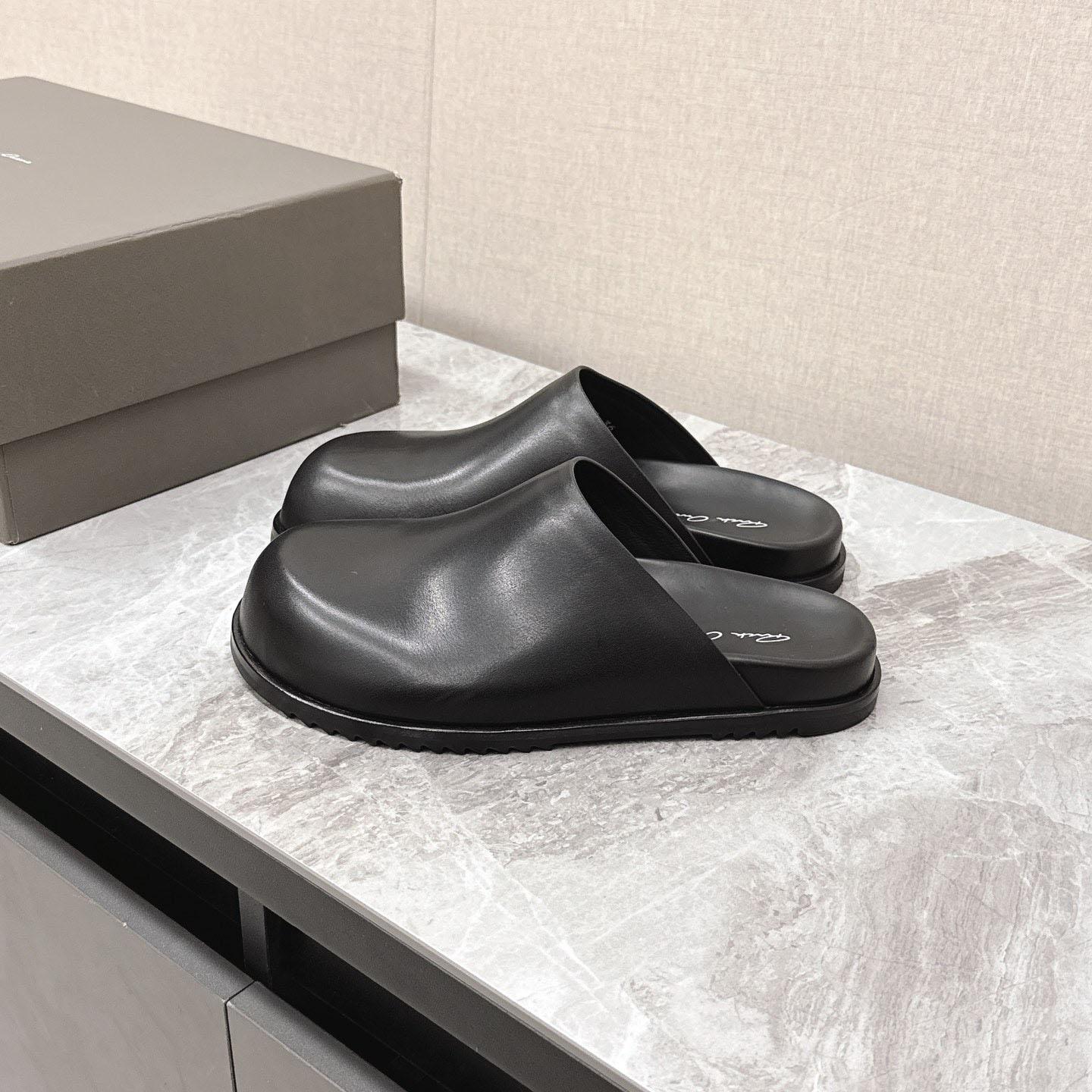 Rick Owens Porterville Granola Leather Mules - DopestKickz