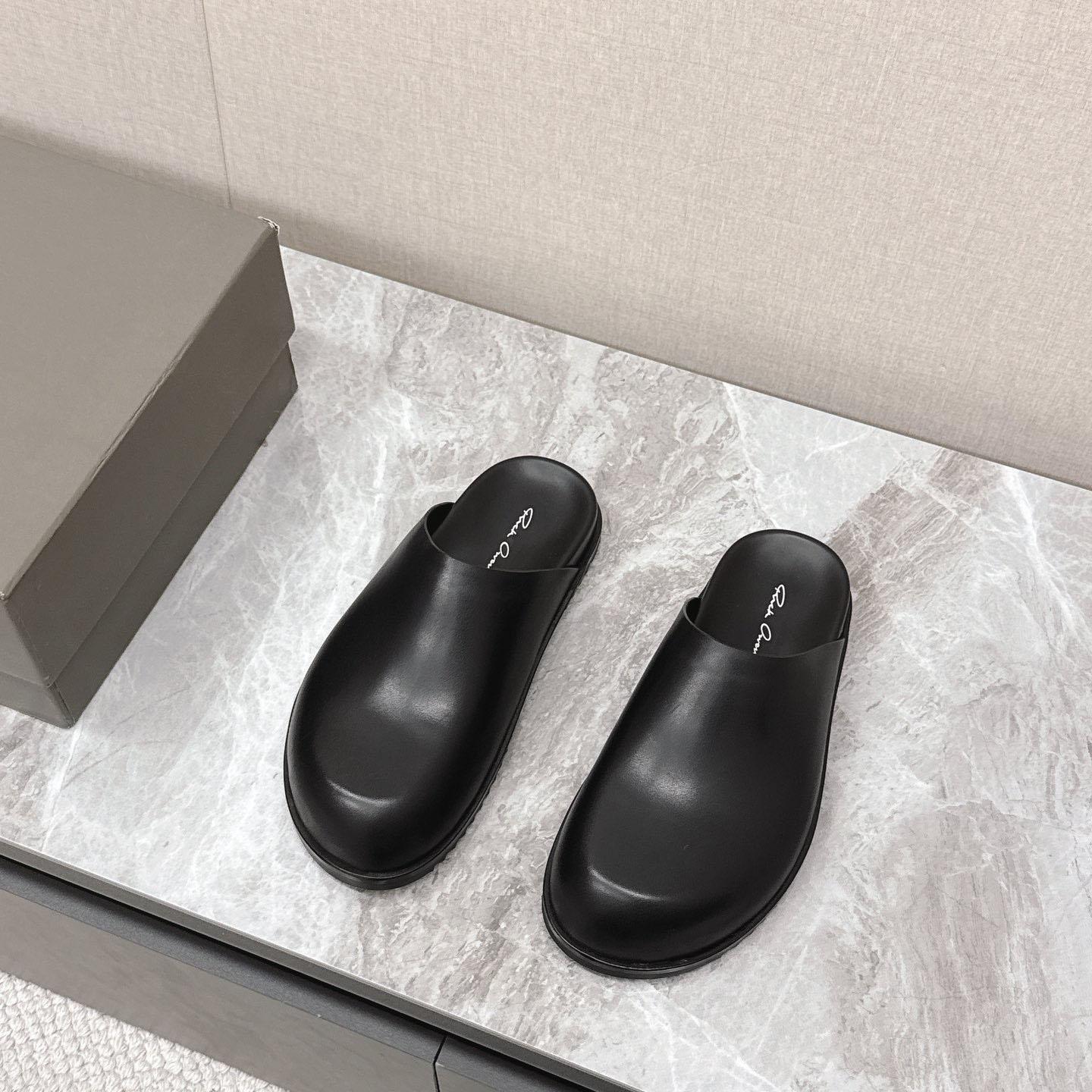 Rick Owens Porterville Granola Leather Mules - DopestKickz