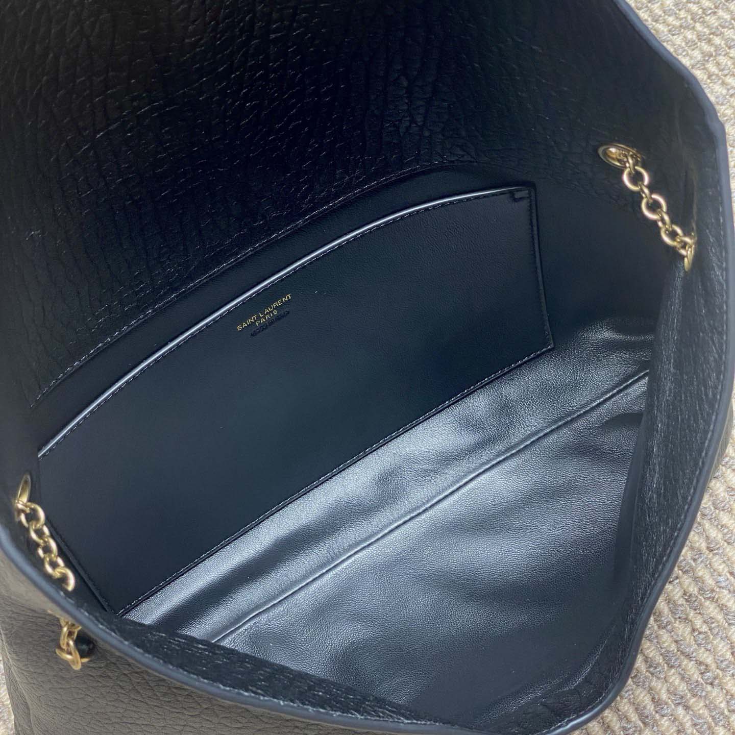 Saint Laurent Cassandre Large Pouch On Chain In Lambskin - DopestKickz