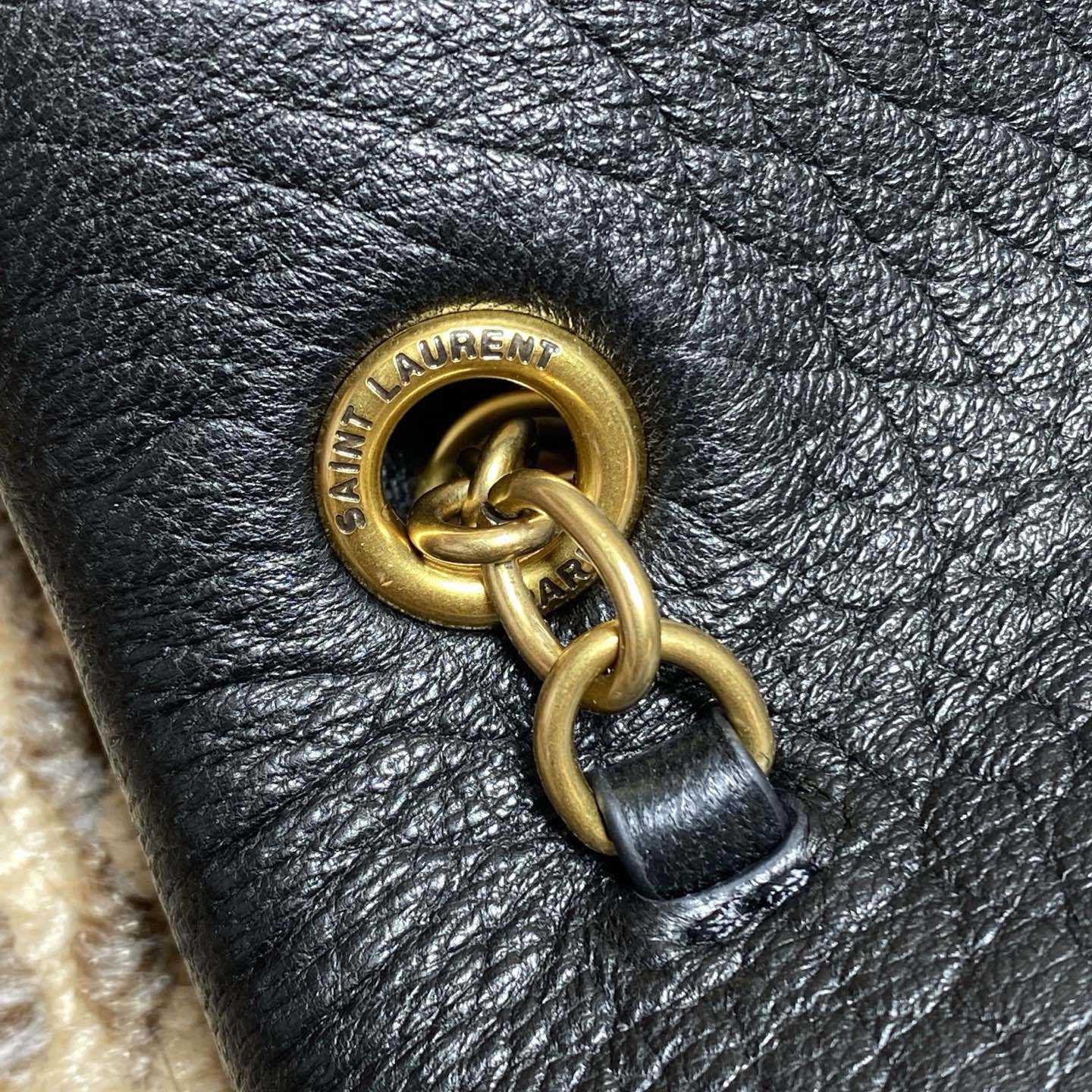 Saint Laurent Cassandre Large Pouch On Chain In Lambskin - DopestKickz