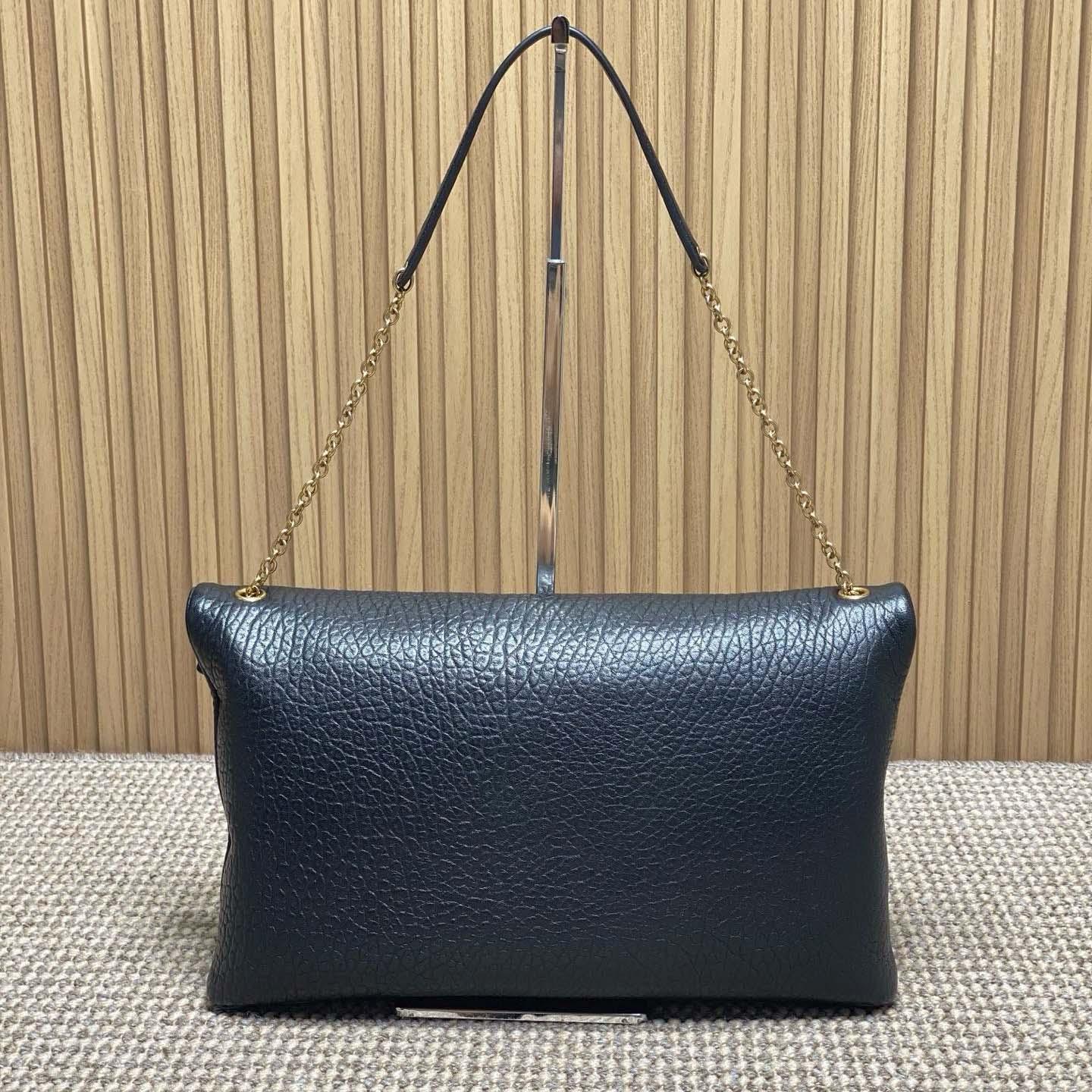 Saint Laurent Cassandre Large Pouch On Chain In Lambskin - DopestKickz